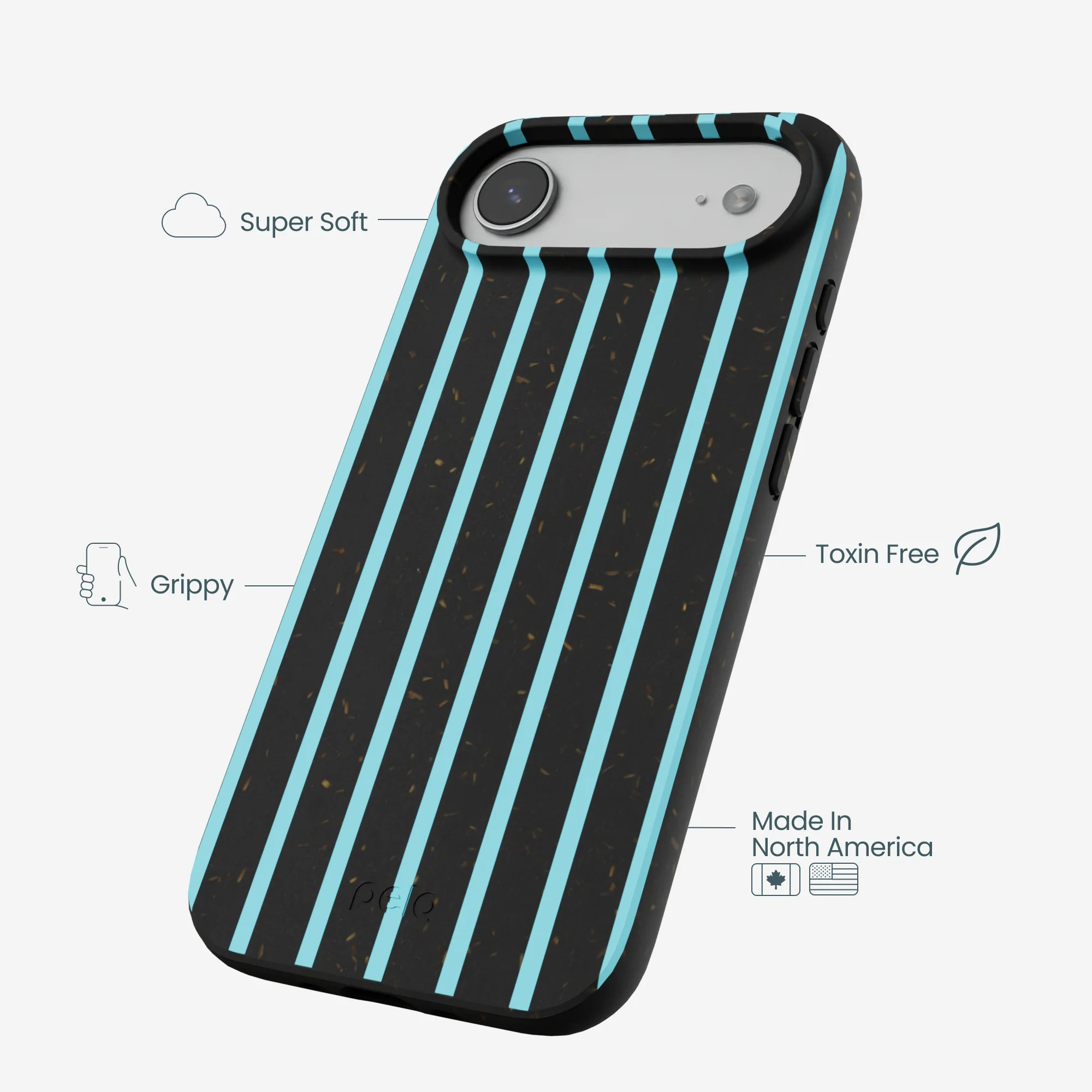 Black Tidal Light Stripes iPhone Air Case - Image 3