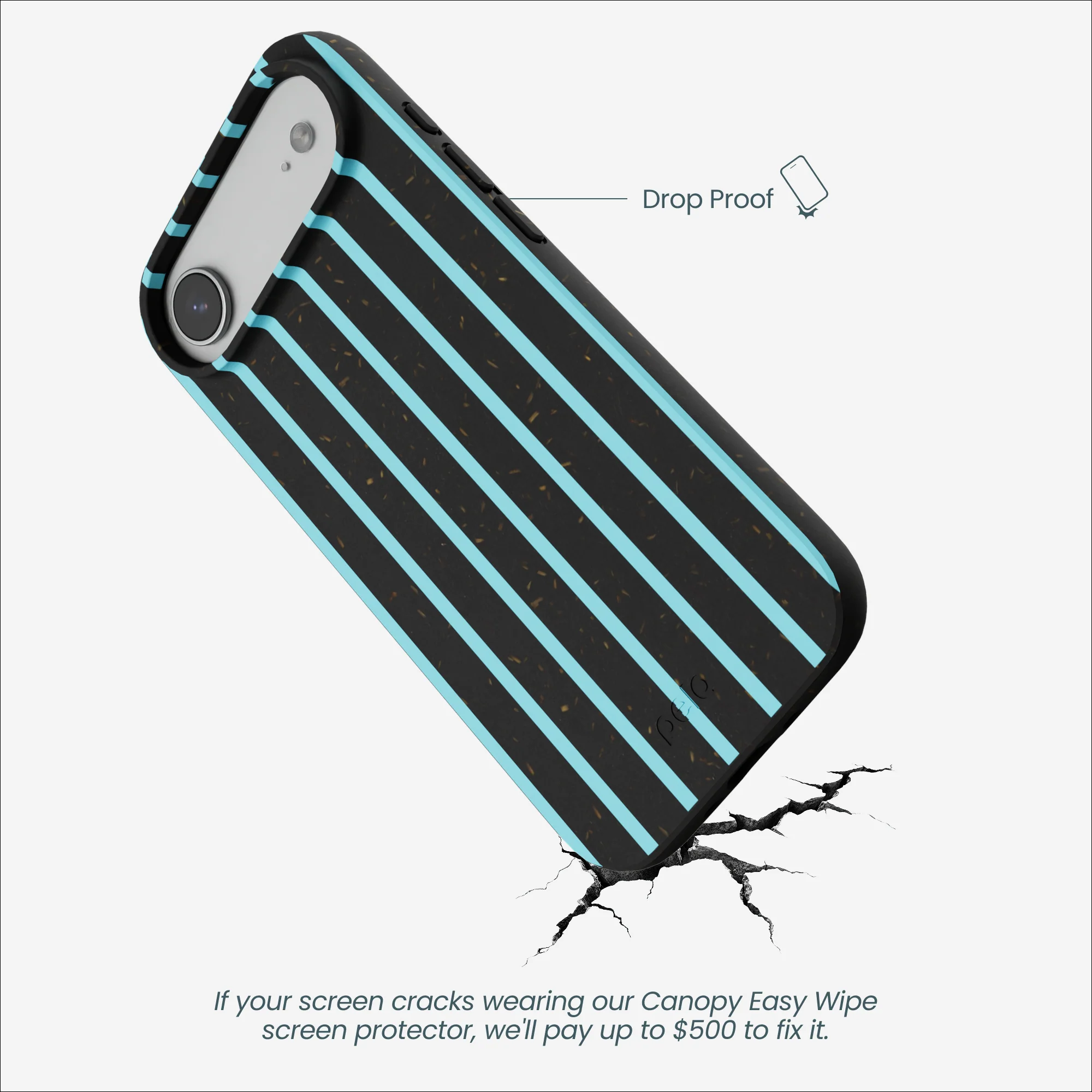 Black Tidal Light Stripes iPhone Air Case - Image 4