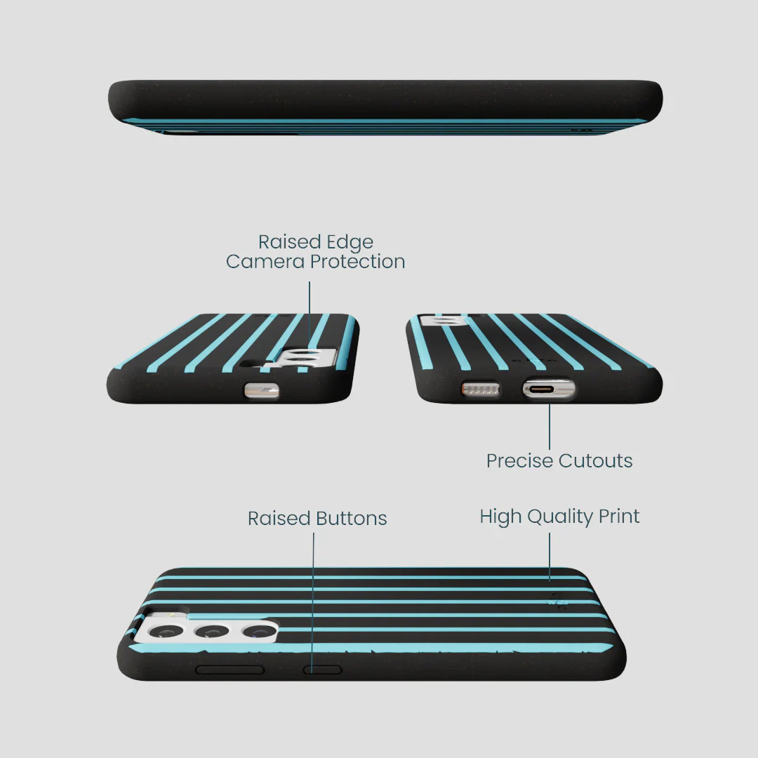 Black Tidal Light Stripes Samsung Galaxy S21 Case - Image 2