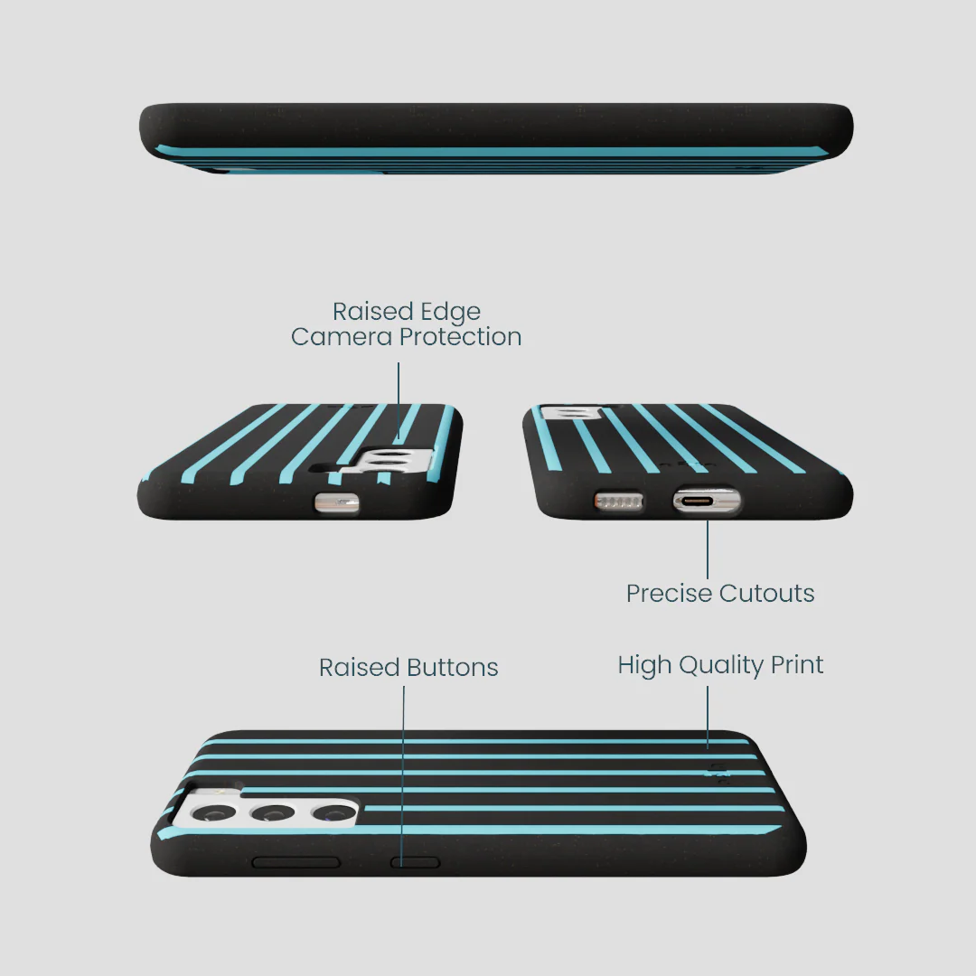 Black Tidal Light Stripes Samsung Galaxy S22 Case - Image 2