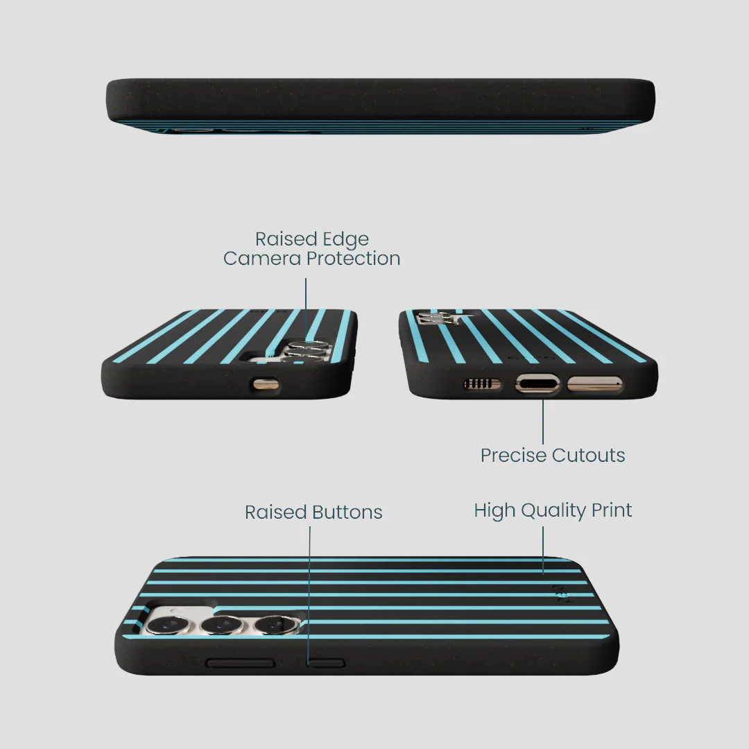 Black Tidal Light Stripes Samsung Galaxy S23 Case - Image 2