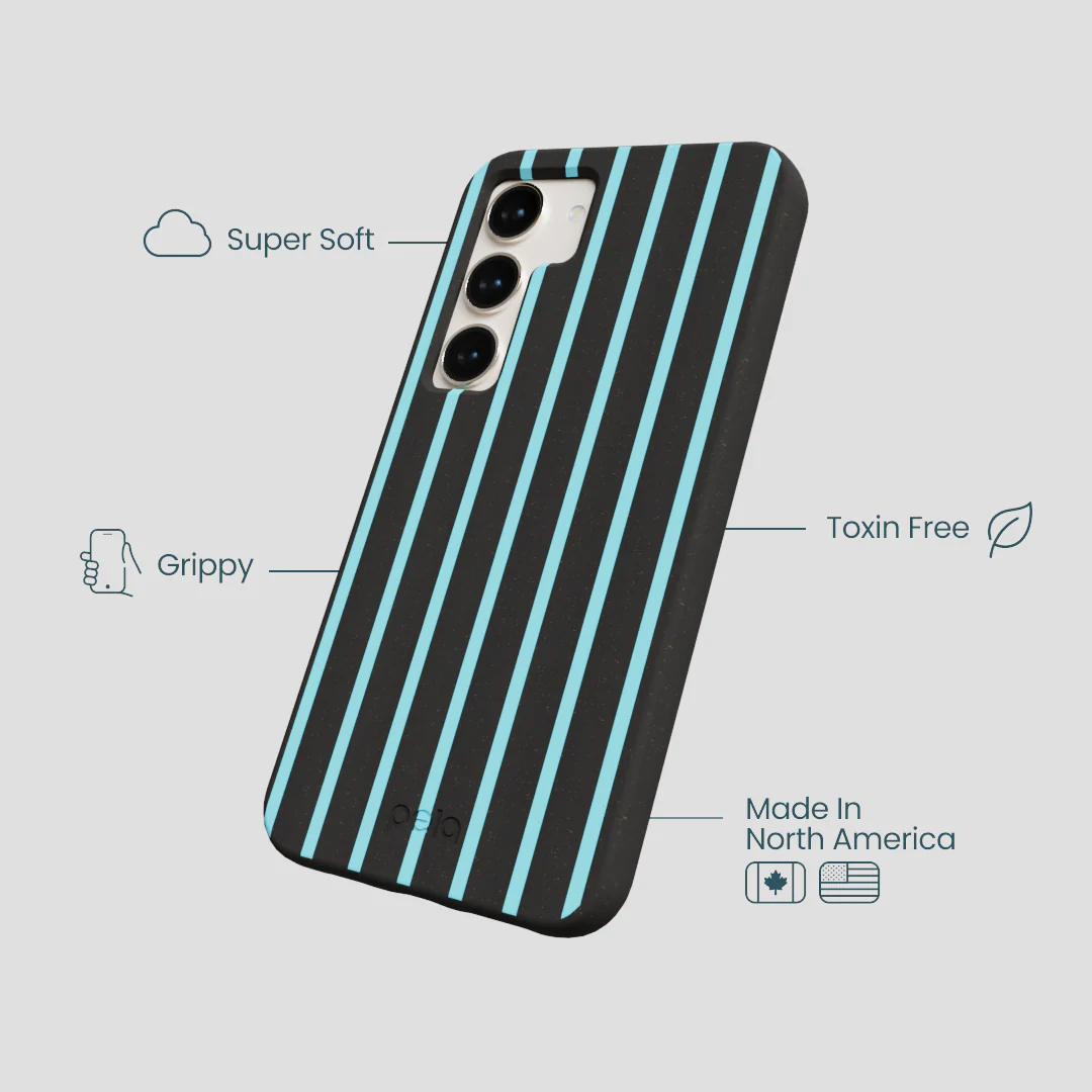 Black Tidal Light Stripes Samsung Galaxy S24 Case - Image 3