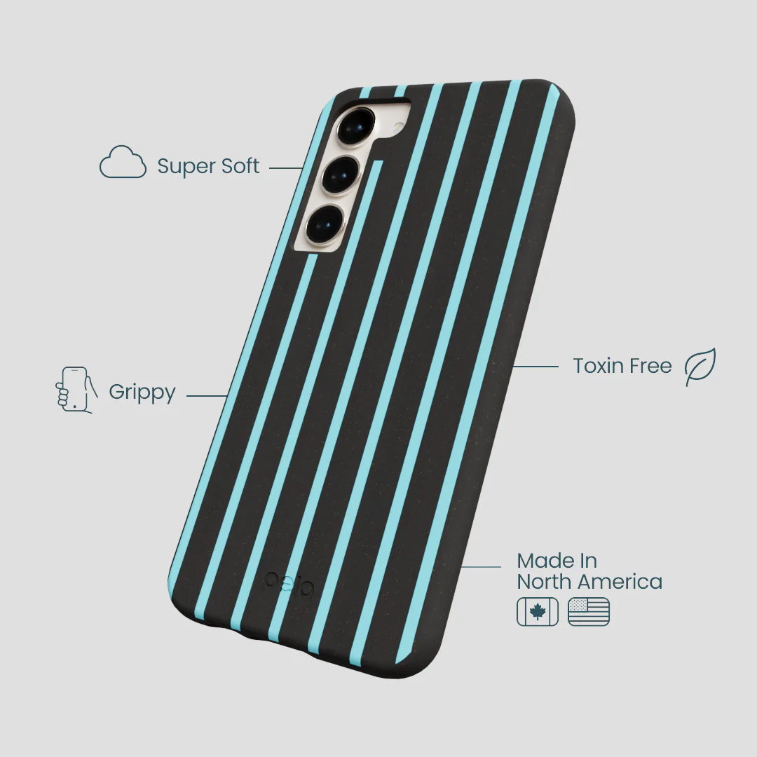 Black Tidal Light Stripes Samsung Galaxy S24+(Plus) Case - Image 3