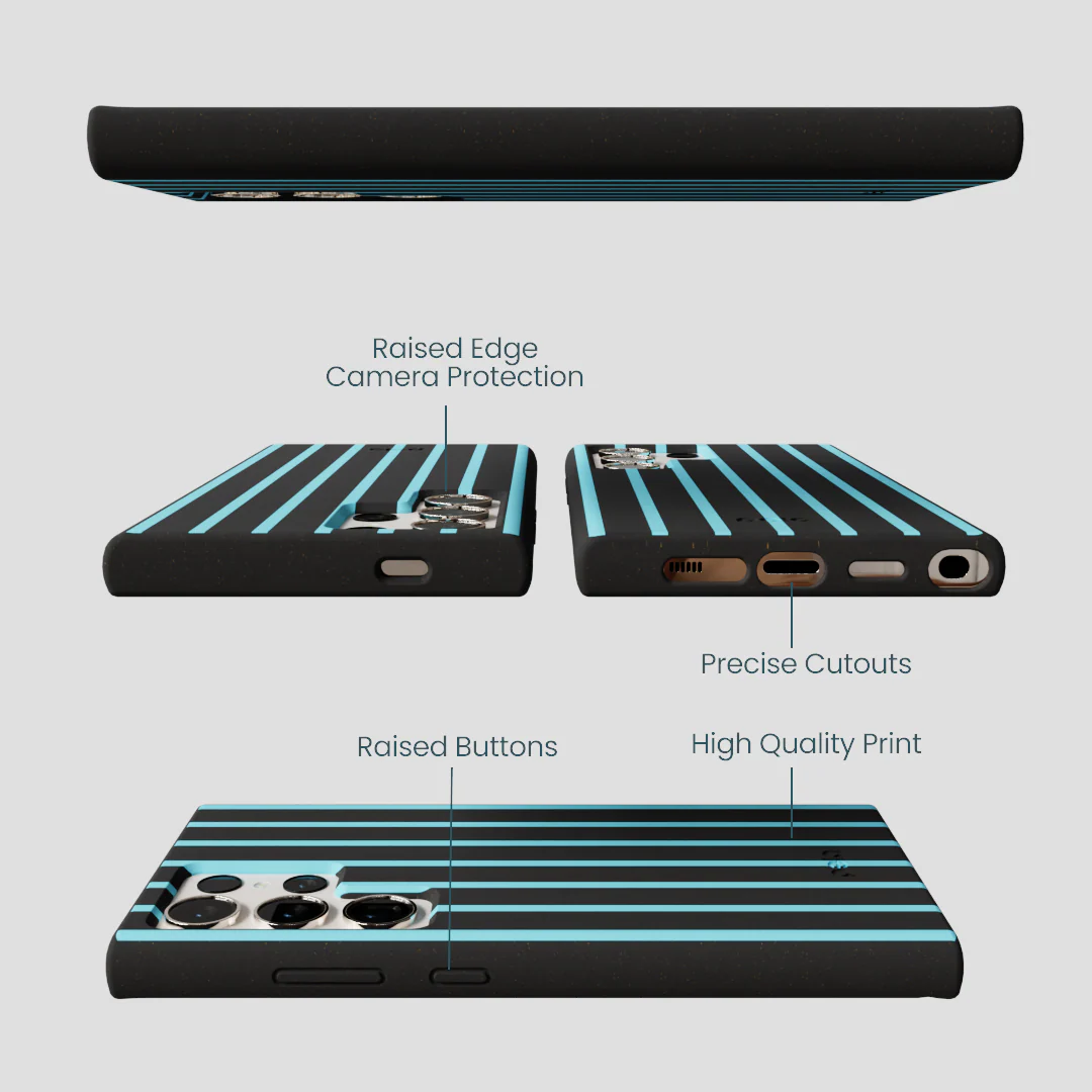 Black Tidal Light Stripes Samsung Galaxy S24 Ultra Case - Image 2