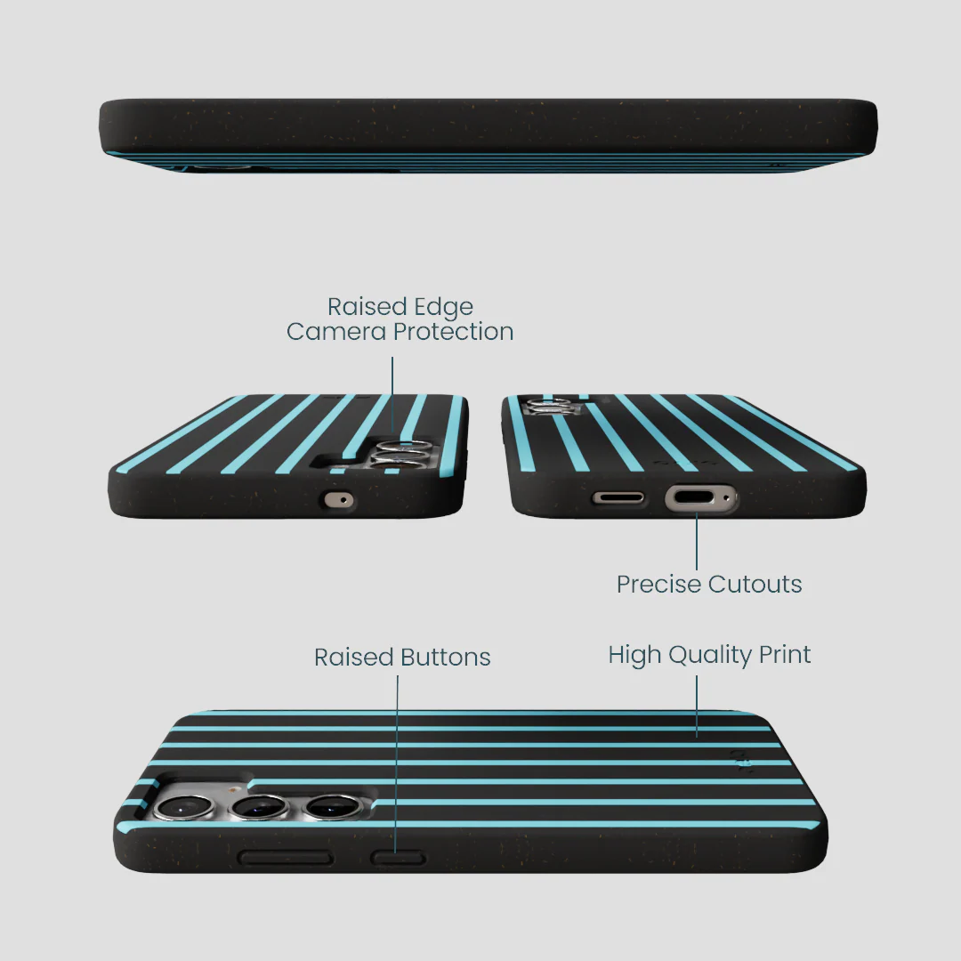 Black Tidal Light Stripes Samsung Galaxy S25+(Plus) Case - Image 2