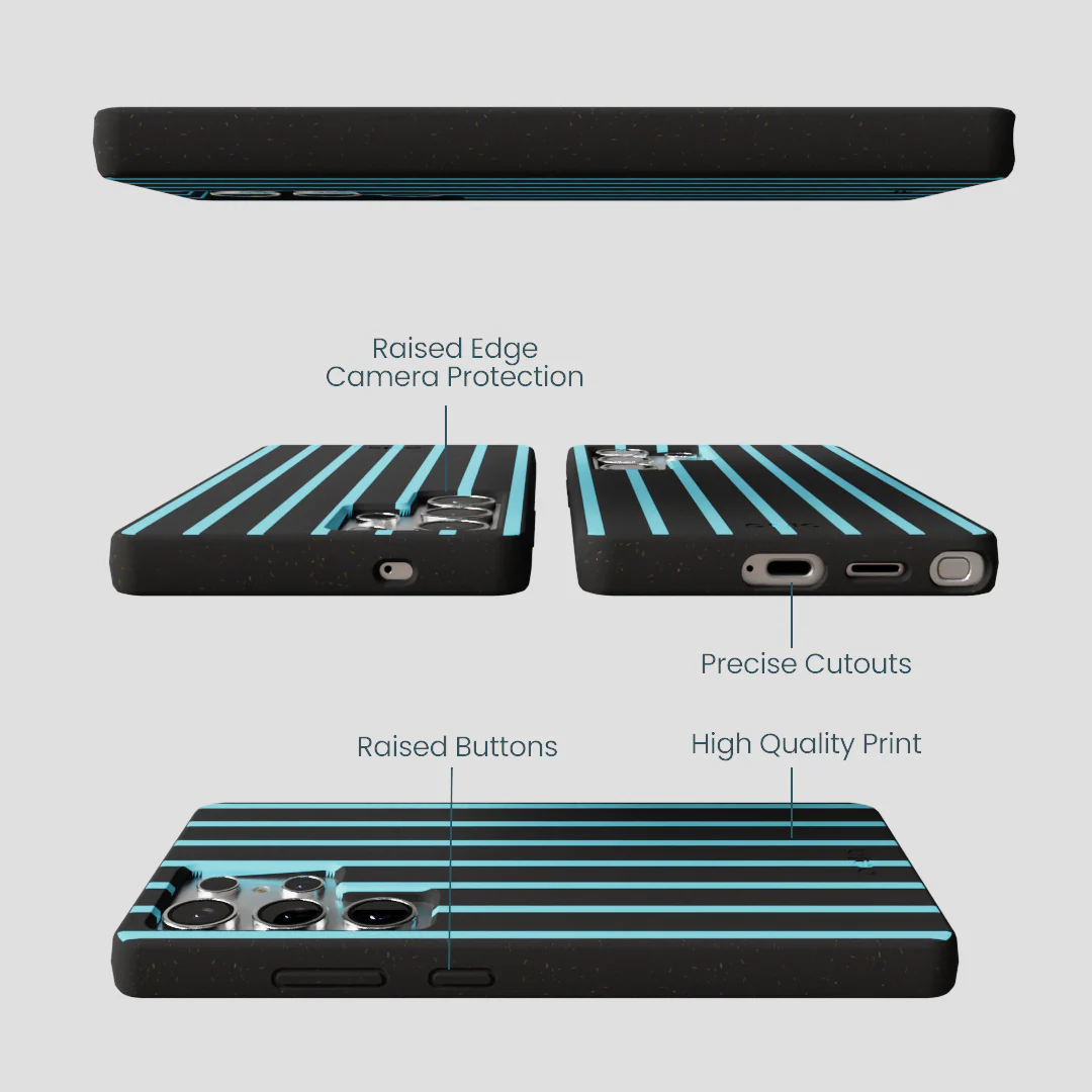Black Tidal Light Stripes Samsung Galaxy S25 Ultra Case - Image 2