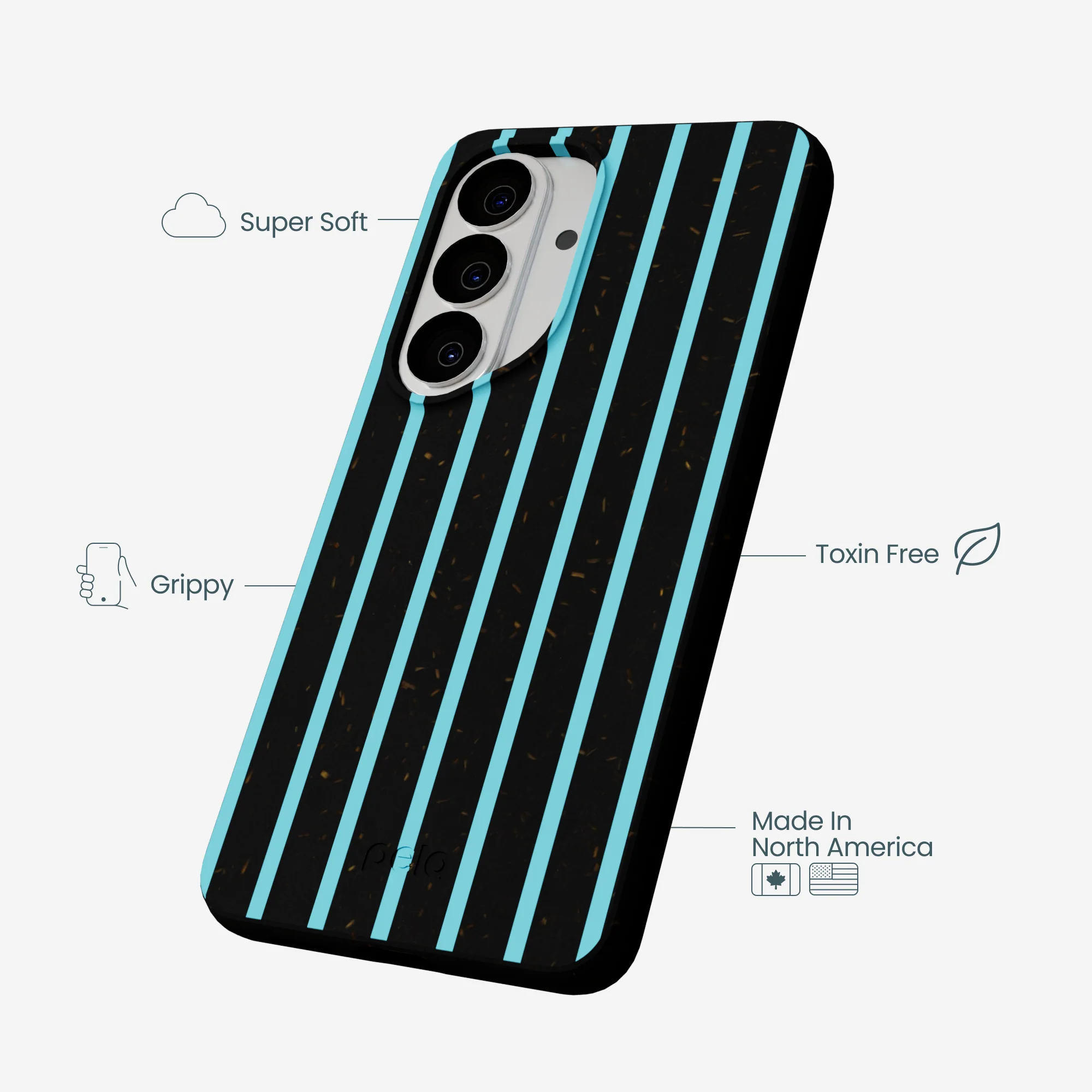 Black Tidal Light Stripes Samsung Galaxy S26 Case - Image 3