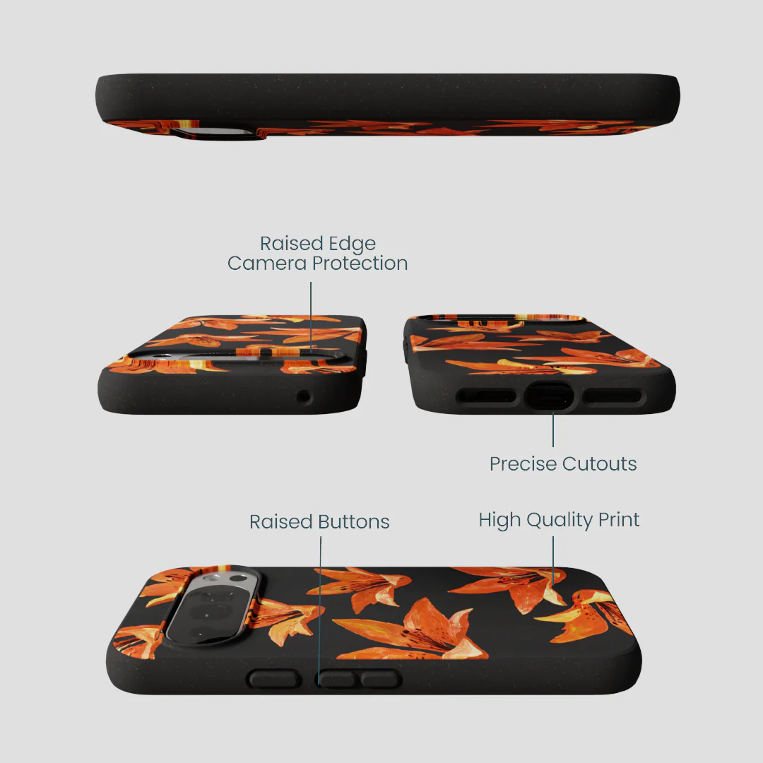 Black Tiger Lily Google Pixel 10/10 Pro Case - Image 2
