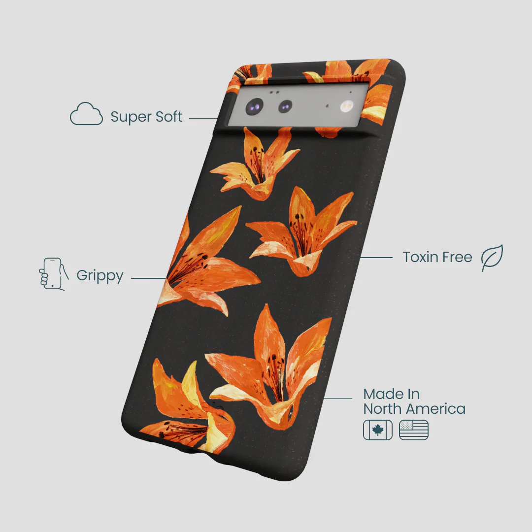Black Tiger Lily Google Pixel 6 Case - Image 4