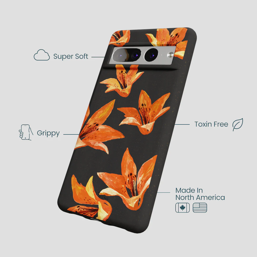 Black Tiger Lily Google Pixel 7 Pro Case - Image 4
