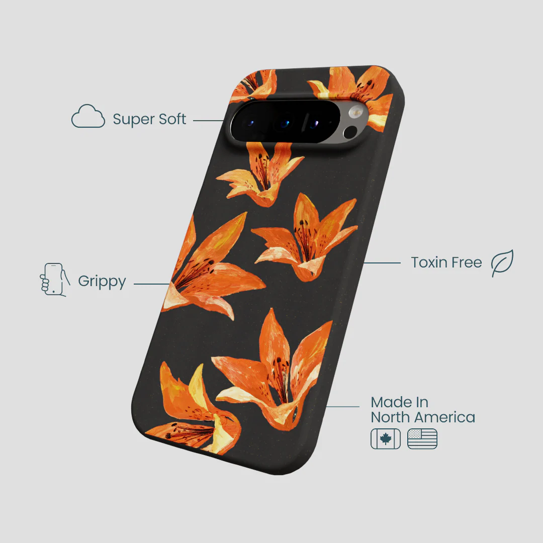 Black Tiger Lily Google Pixel 9/9 Pro Case - Image 4