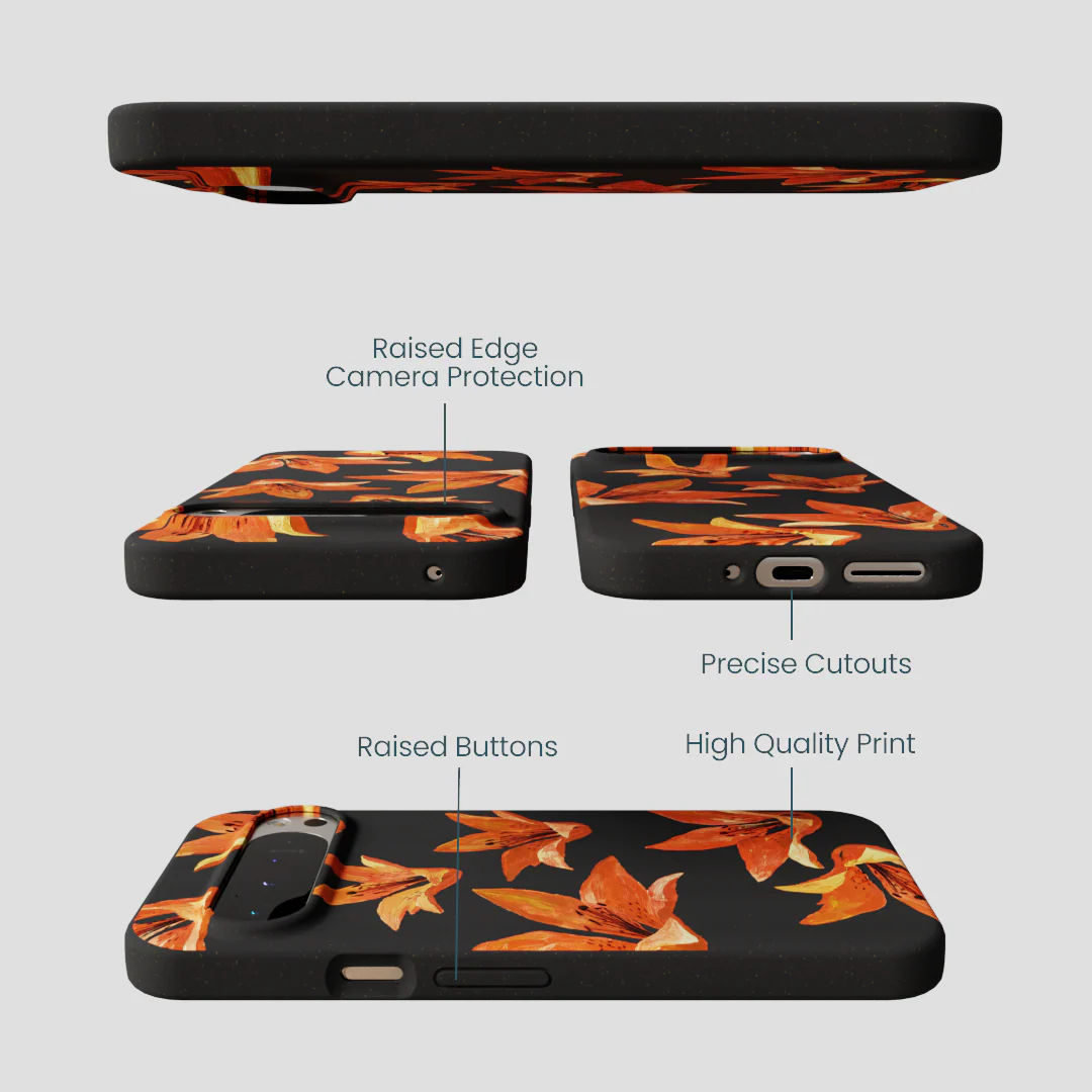 Black Tiger Lily Google Pixel 9 Pro XL Case - Image 3