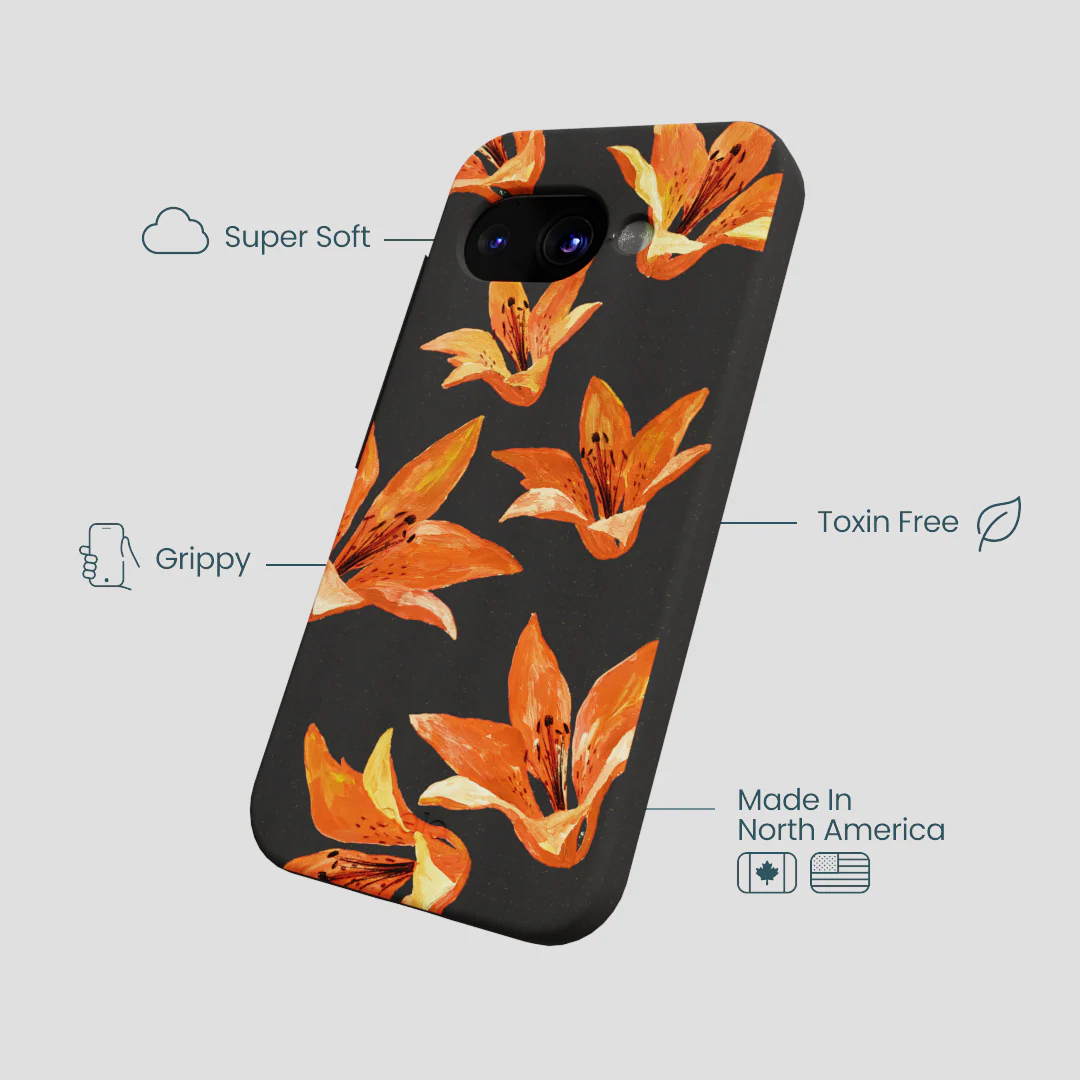 Black Tiger Lily Google Pixel 9a Case - Image 4