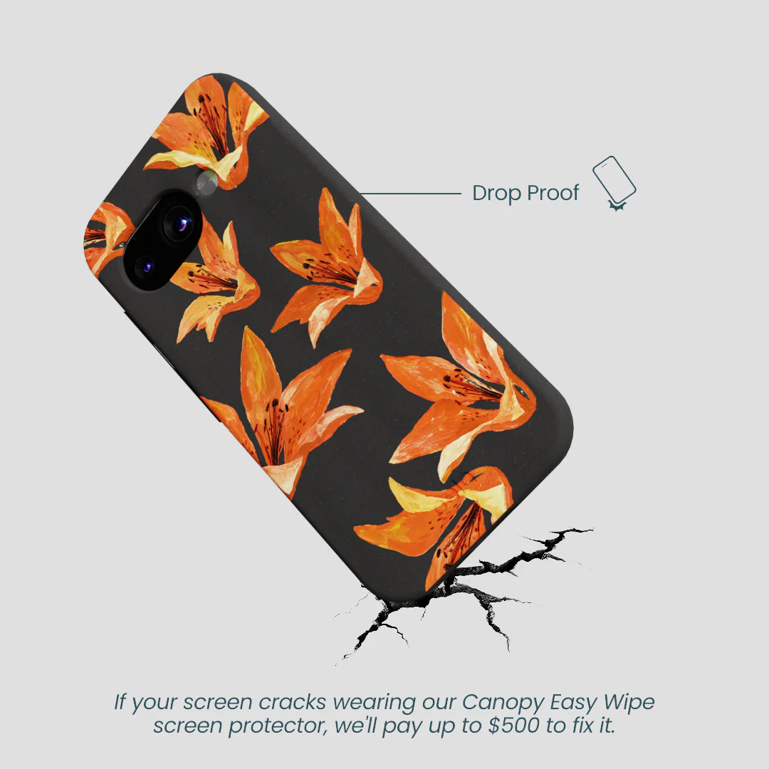 Black Tiger Lily Google Pixel 9a Case - Image 5