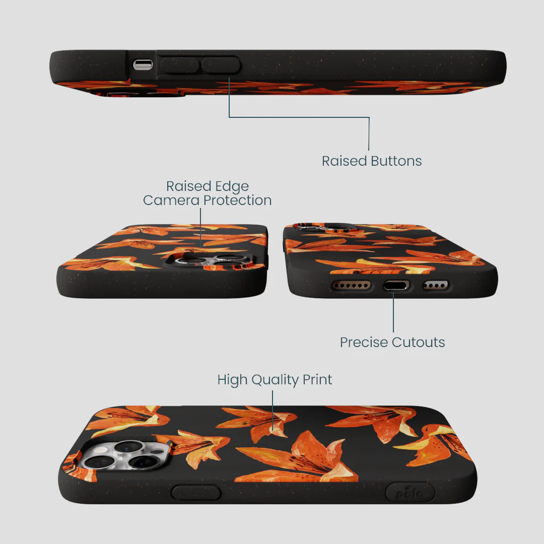 Black Tiger Lily iPhone 12 Pro Max Case - Image 3