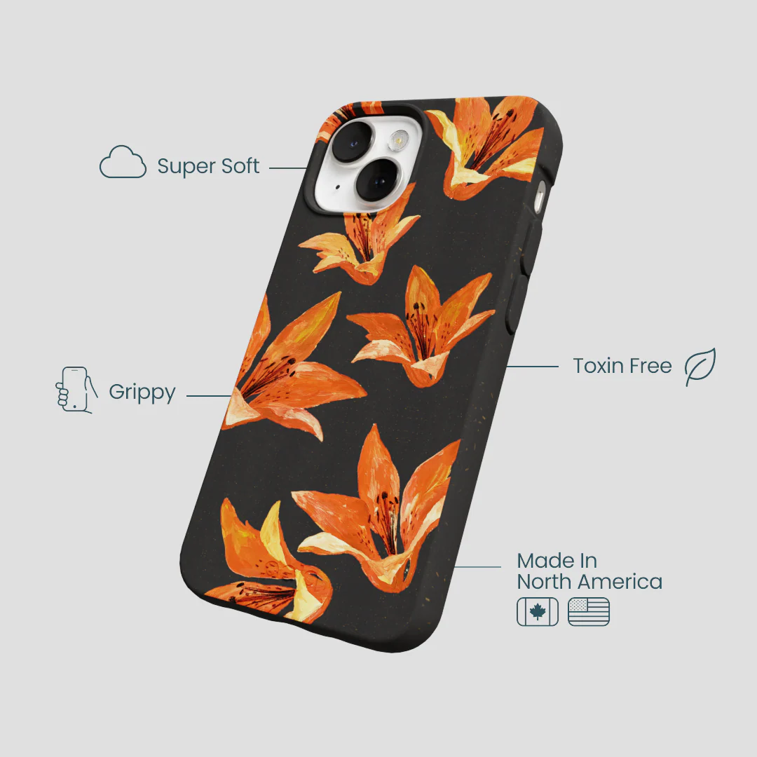 Black Tiger Lily iPhone 13 Case - Image 4