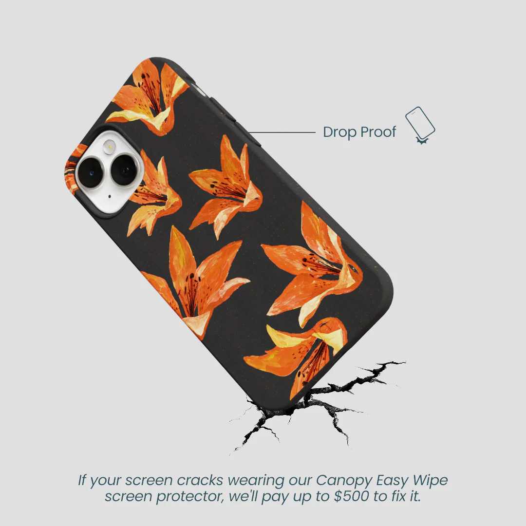 Black Tiger Lily iPhone 13 Case - Image 5