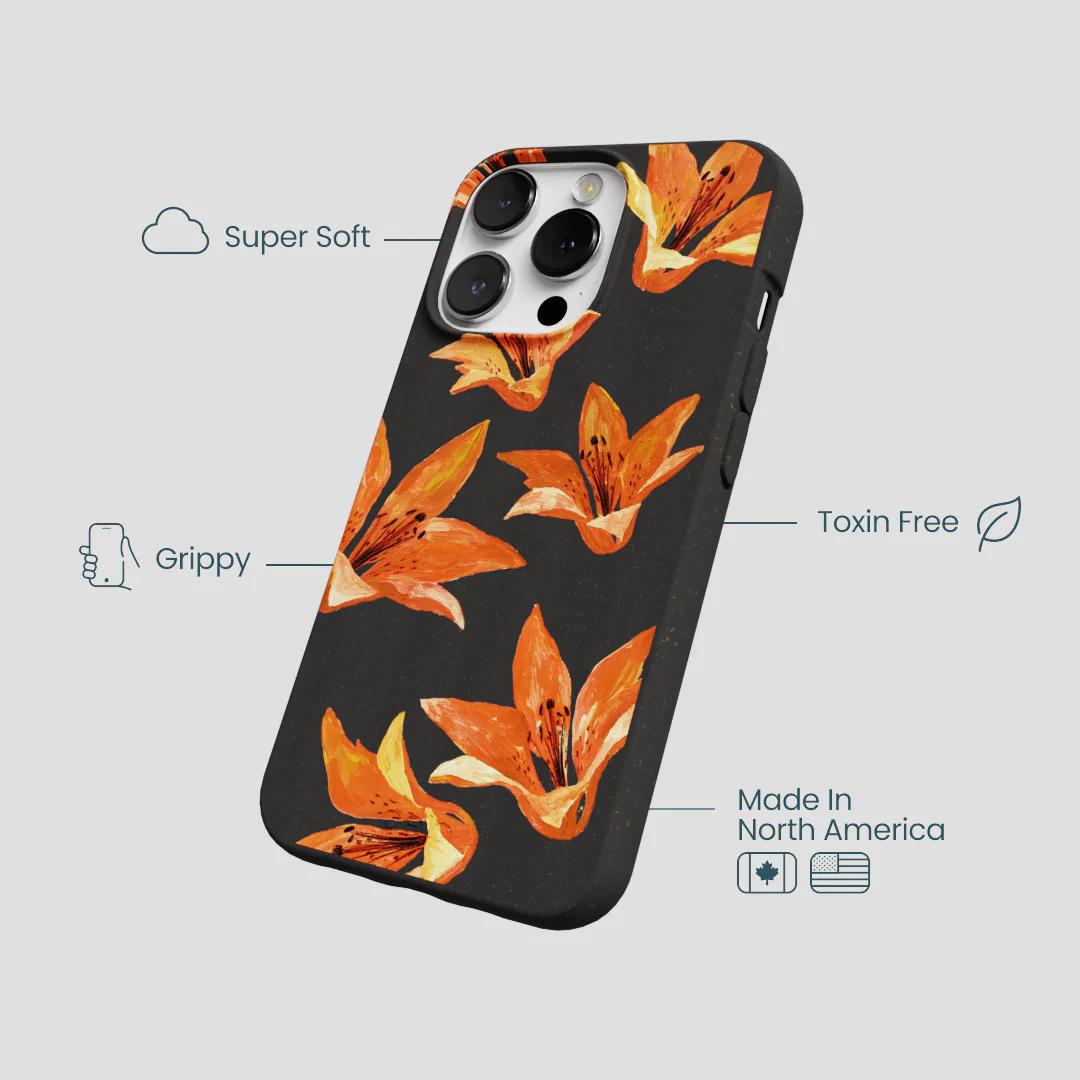 Black Tiger Lily iPhone 13 Pro Case - Image 4