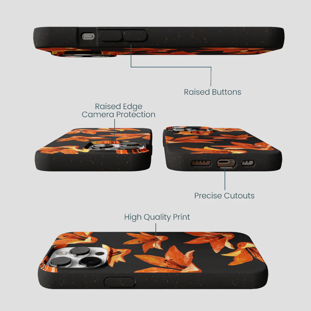 Black Tiger Lily iPhone 13 Pro Max Case - Image 3