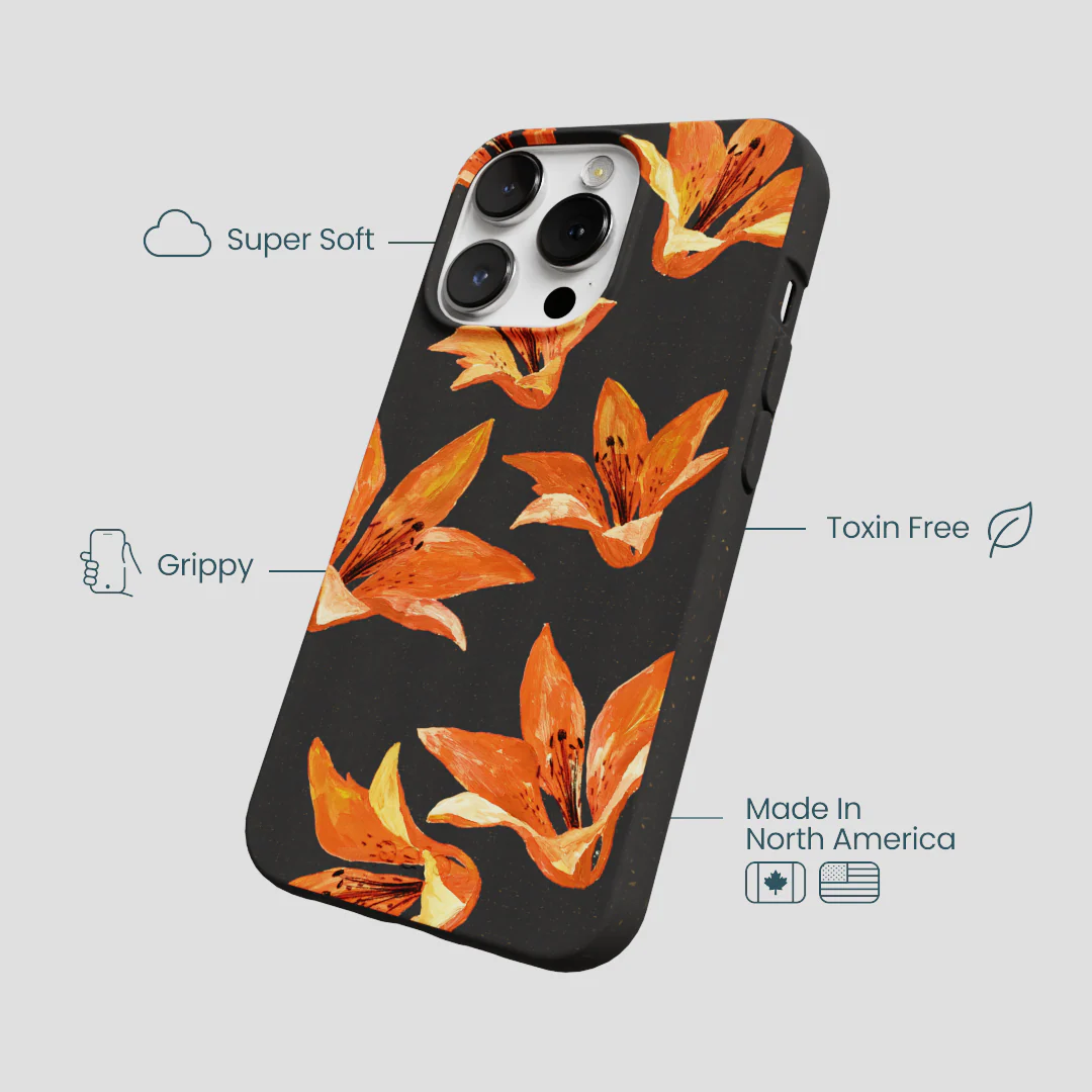 Black Tiger Lily iPhone 13 Pro Max Case - Image 4