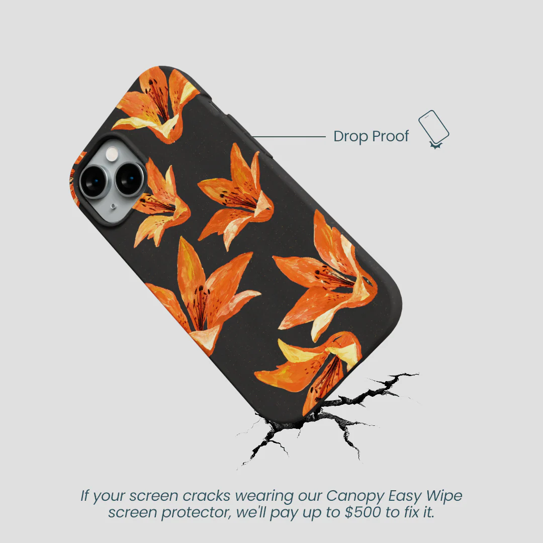 Black Tiger Lily iPhone 14 Case - Image 5