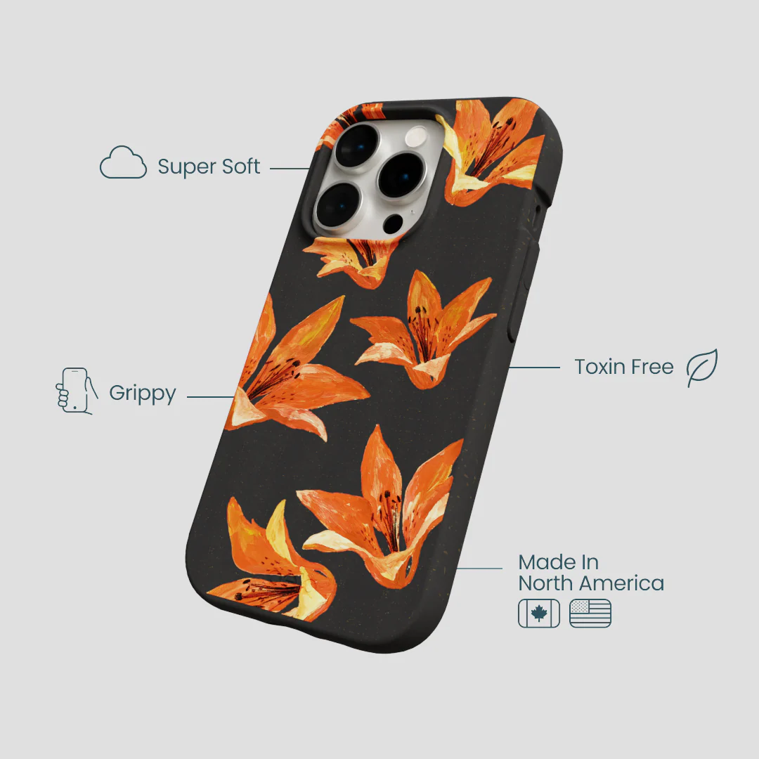 Black Tiger Lily iPhone 14 Pro Case - Image 4