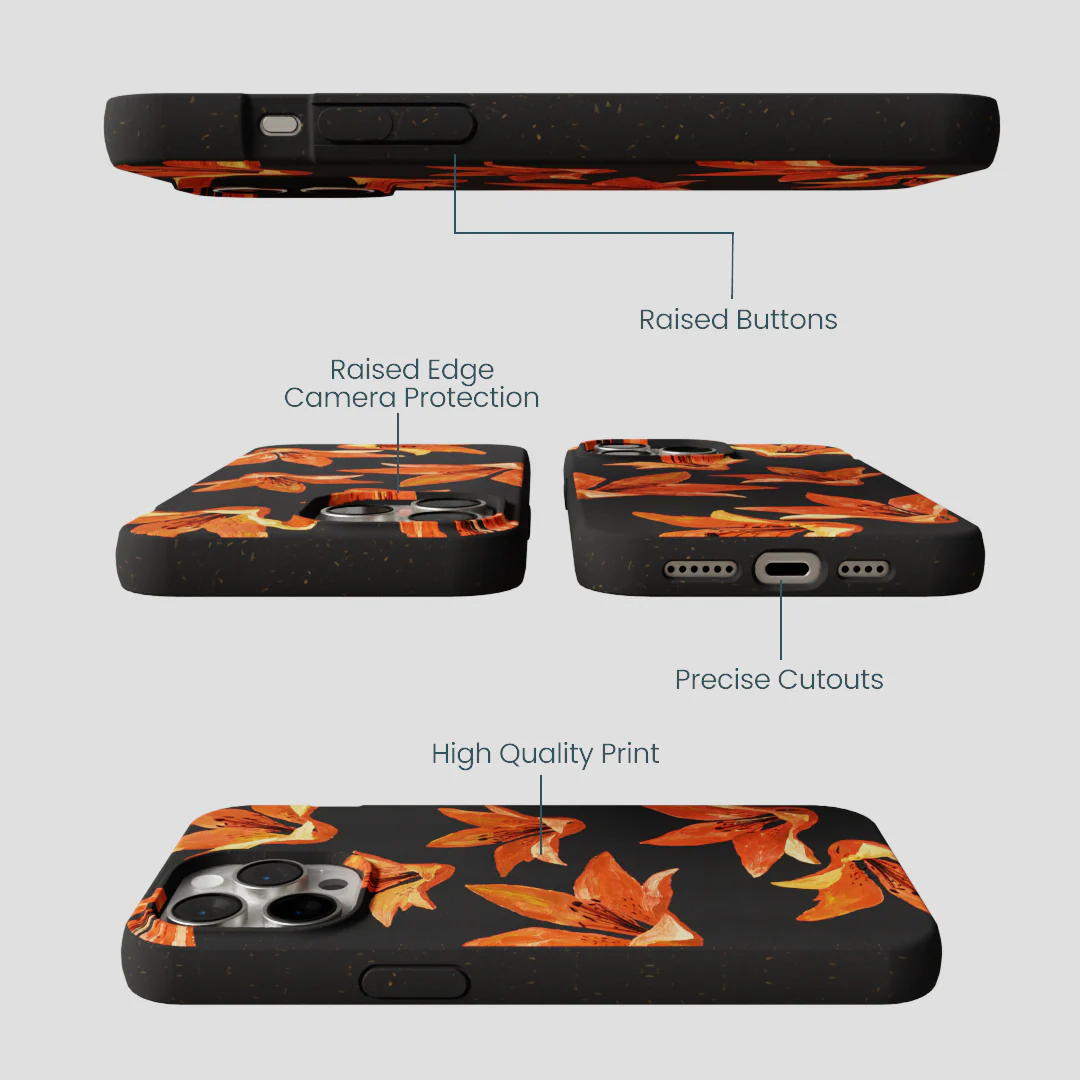 Black Tiger Lily iPhone 14 Pro Max Case - Image 3