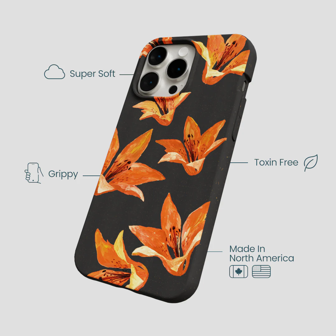 Black Tiger Lily iPhone 14 Pro Max Case - Image 4