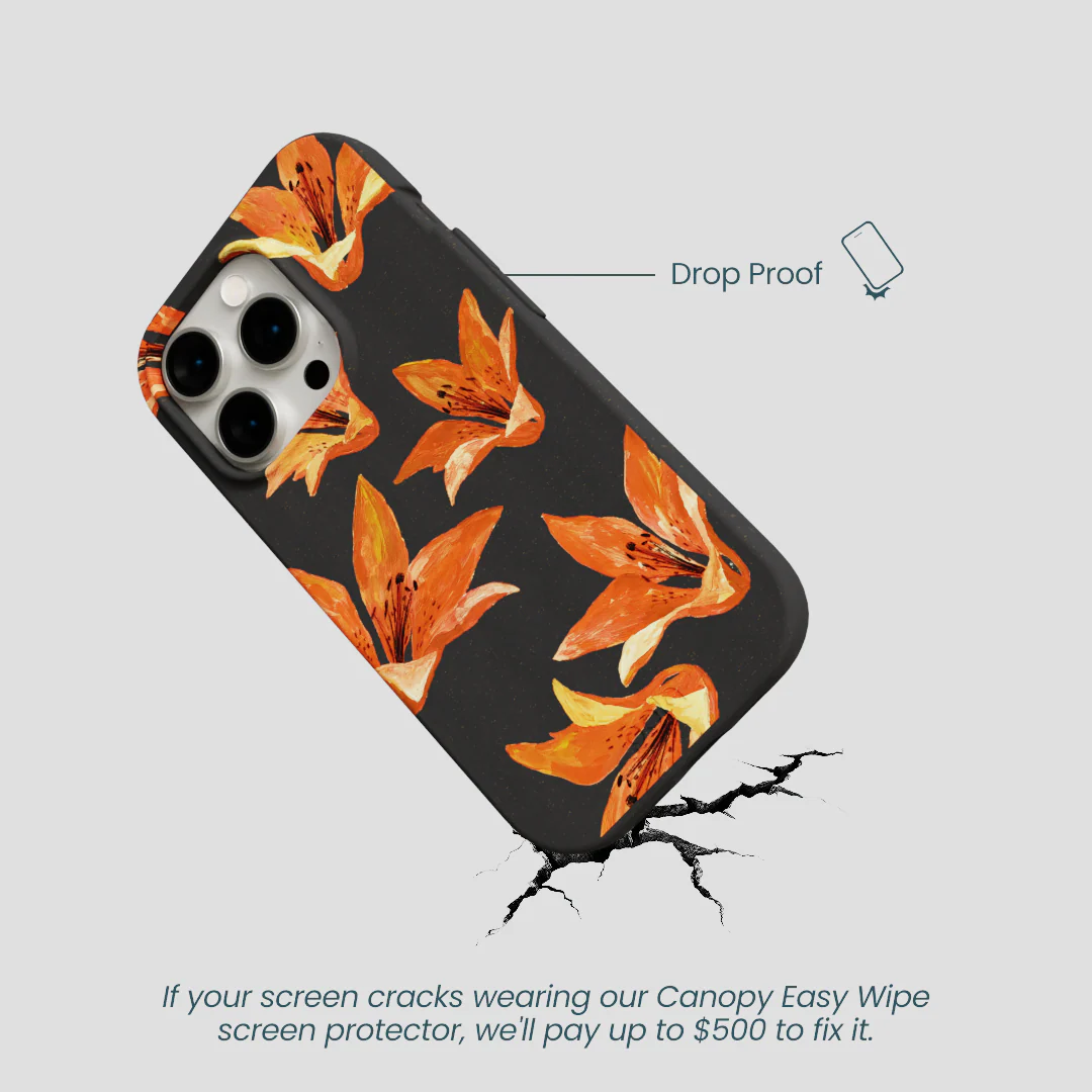 Black Tiger Lily iPhone 15 Pro Case - Image 5