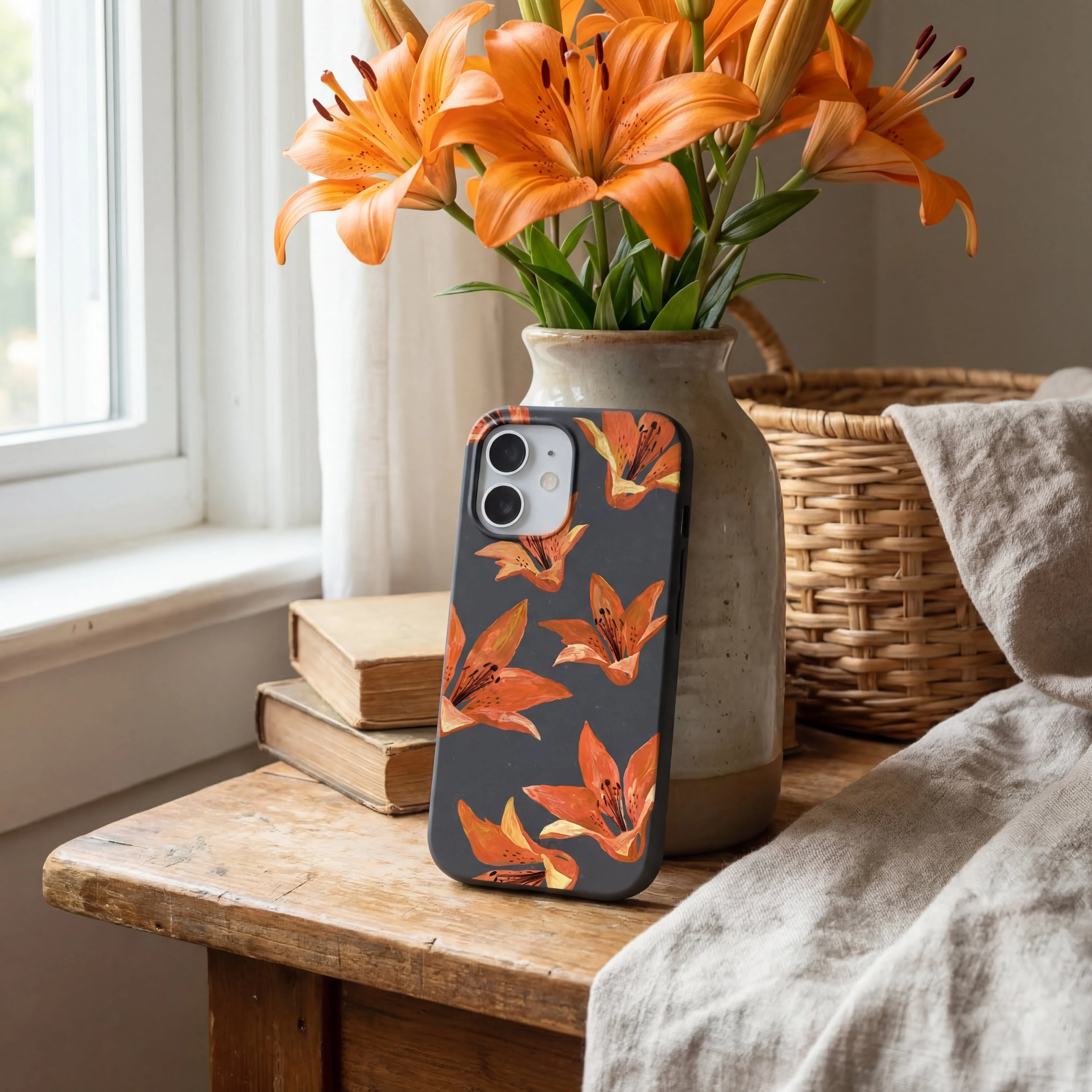 Black Tiger Lily iPhone 15 Pro Max Case - Image 2