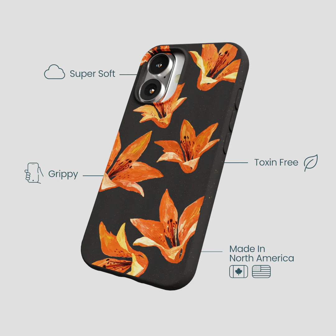 Black Tiger Lily iPhone 16 Case - Image 4