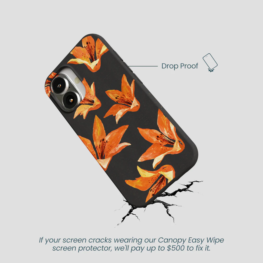 Black Tiger Lily iPhone 16 Case - Image 5