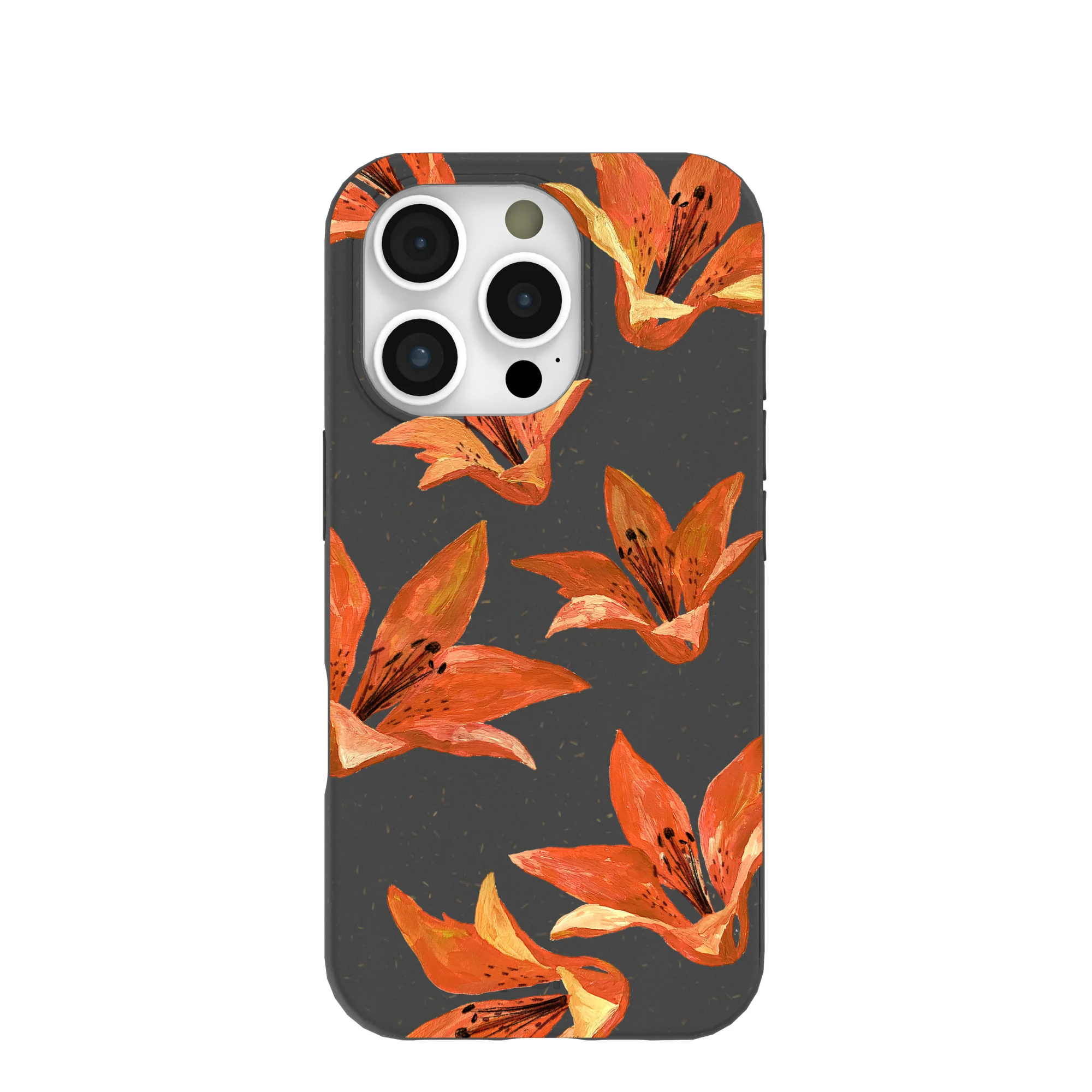 Black Tiger Lily iPhone 16 Pro Case