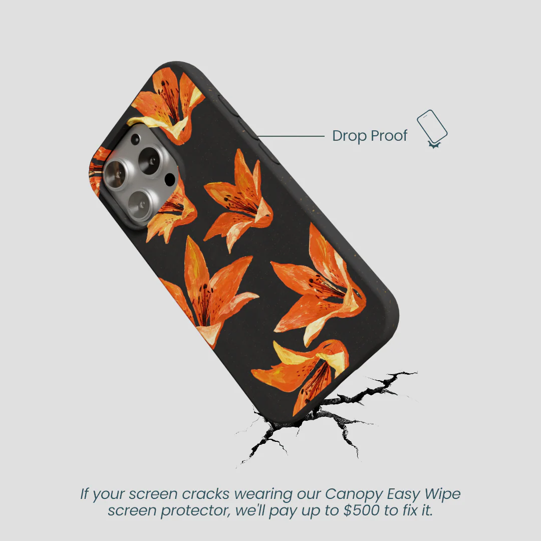 Black Tiger Lily iPhone 16 Pro Case - Image 5