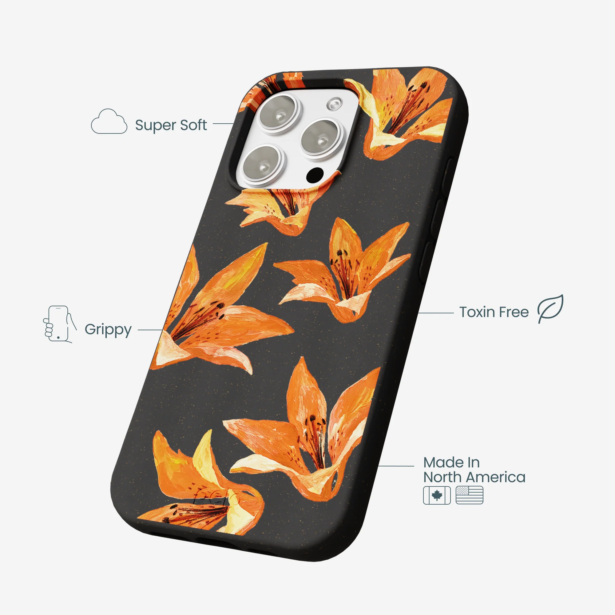 Black Tiger Lily iPhone 16 Pro Max Case - Image 4