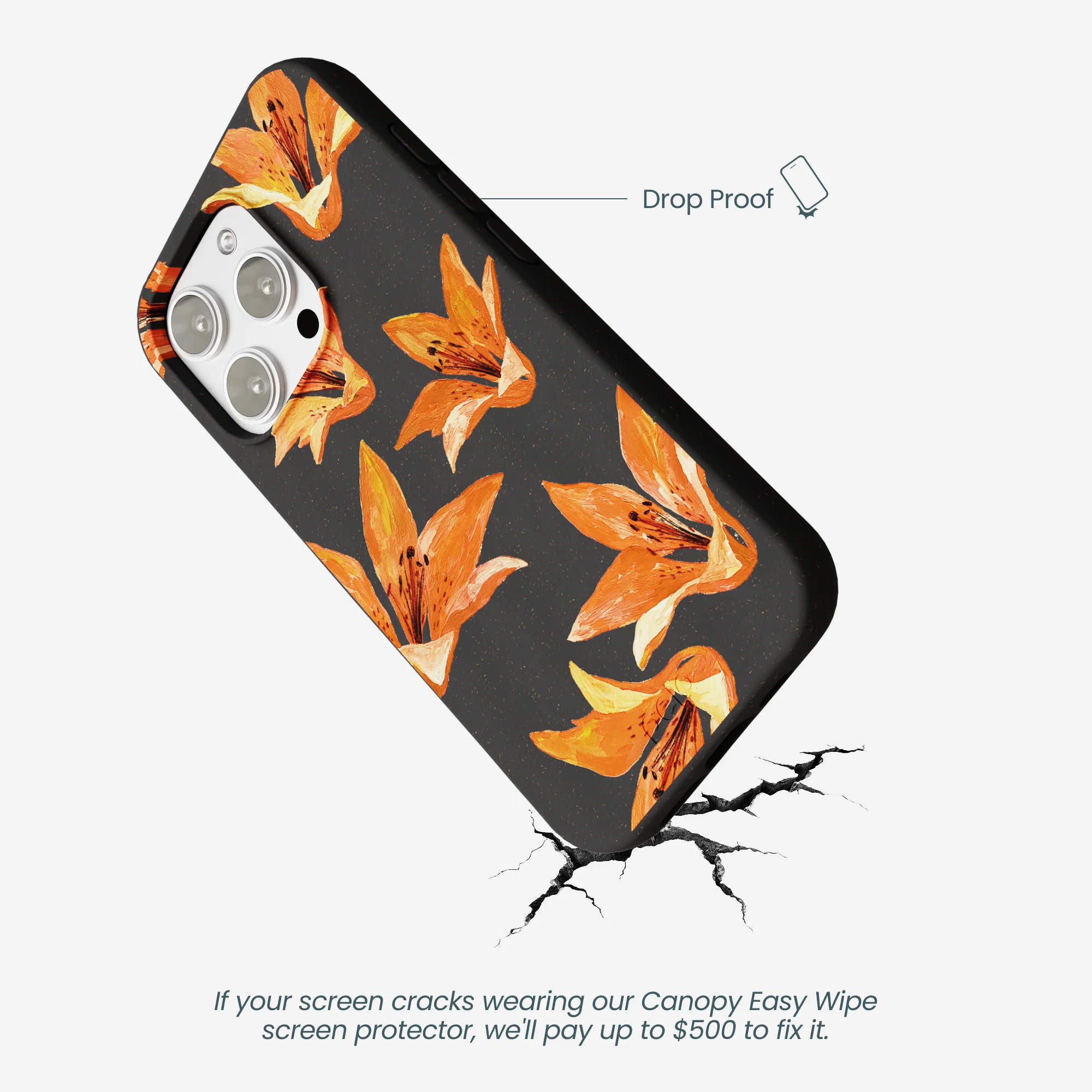 Black Tiger Lily iPhone 16 Pro Max Case - Image 5