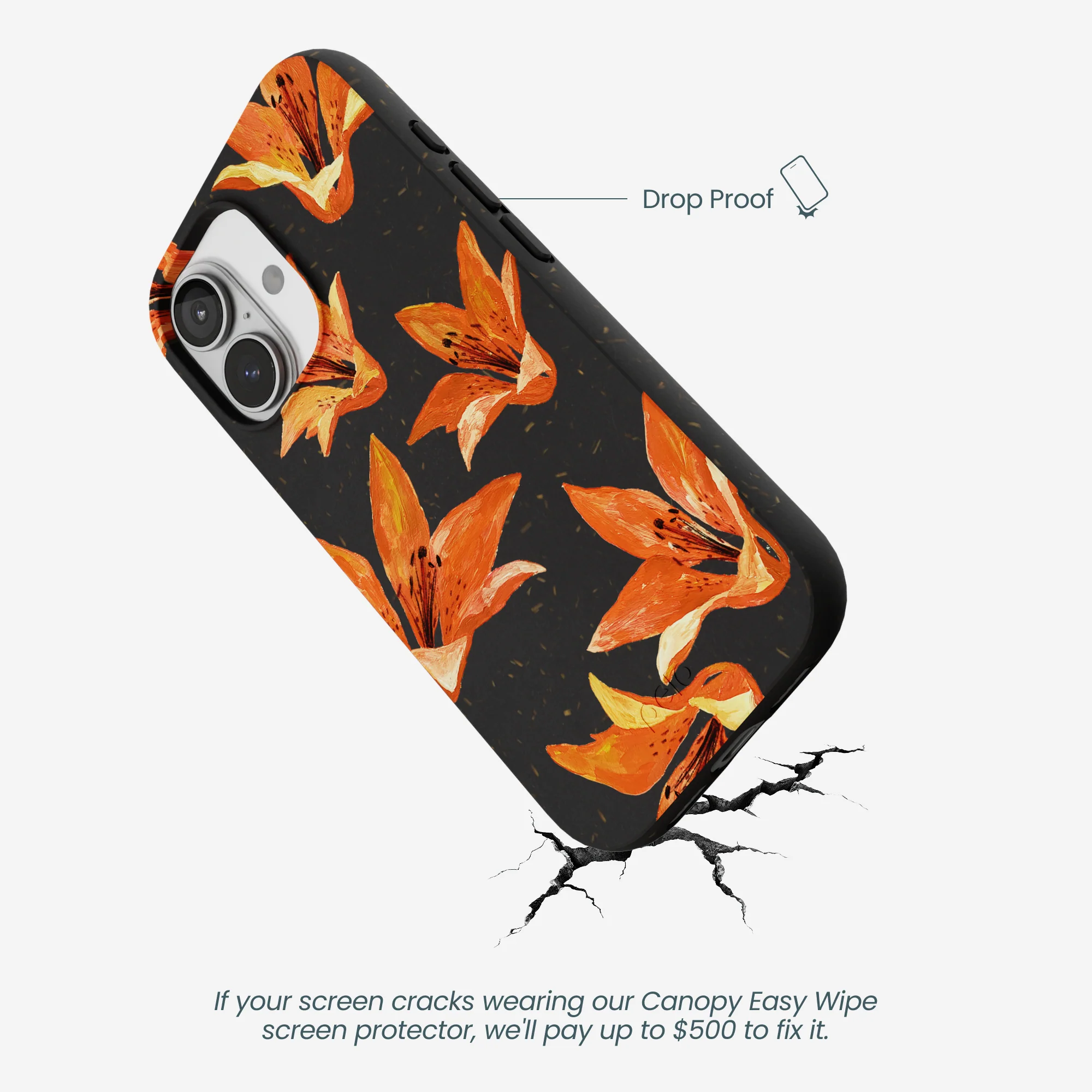 Black Tiger Lily iPhone 17 Case - Image 5