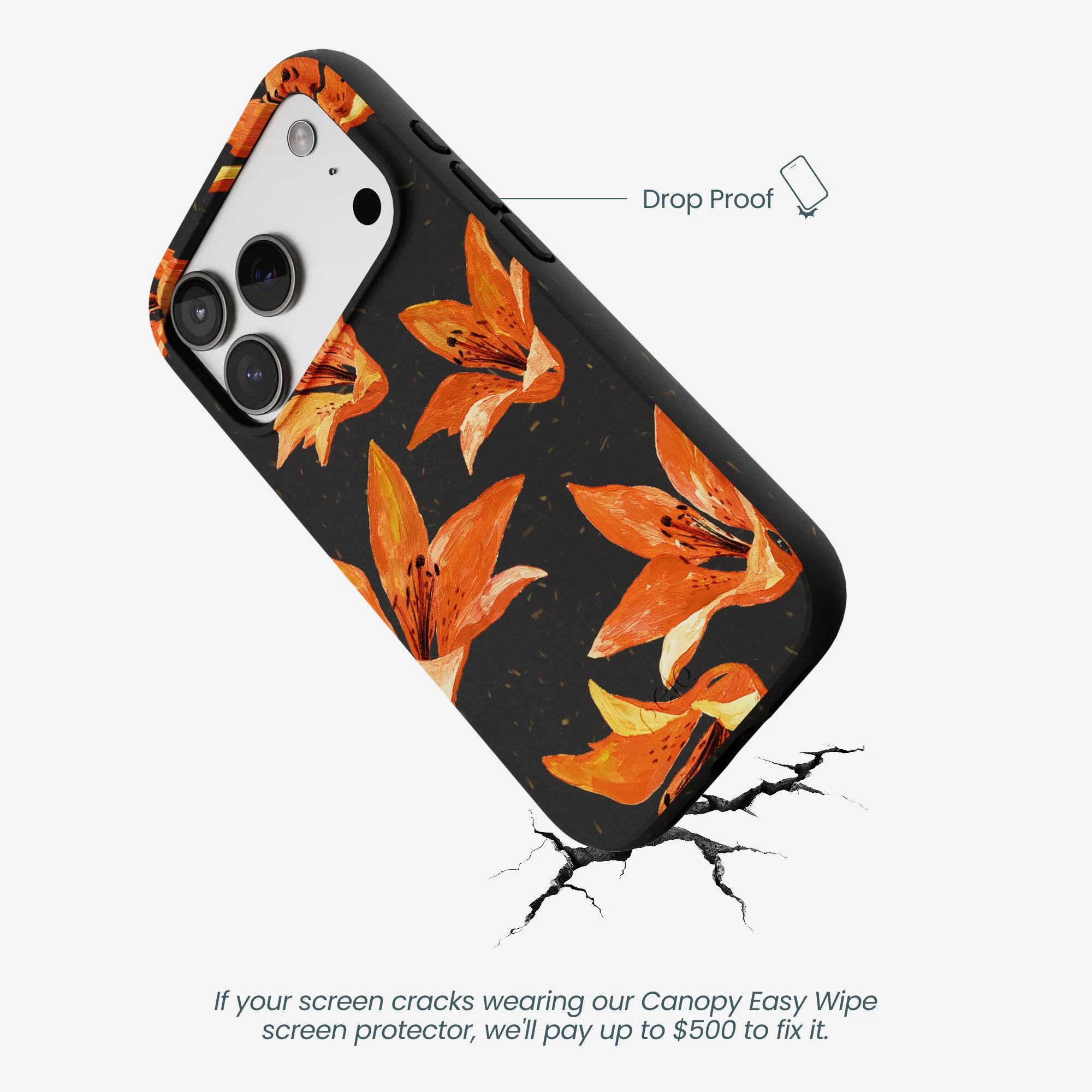 Black Tiger Lily iPhone 17 Pro Case - Image 5