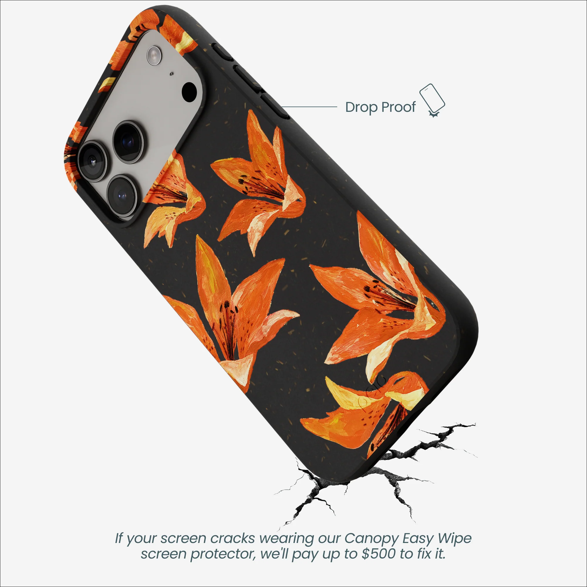 Black Tiger Lily iPhone 17 Pro Max Case - Image 5