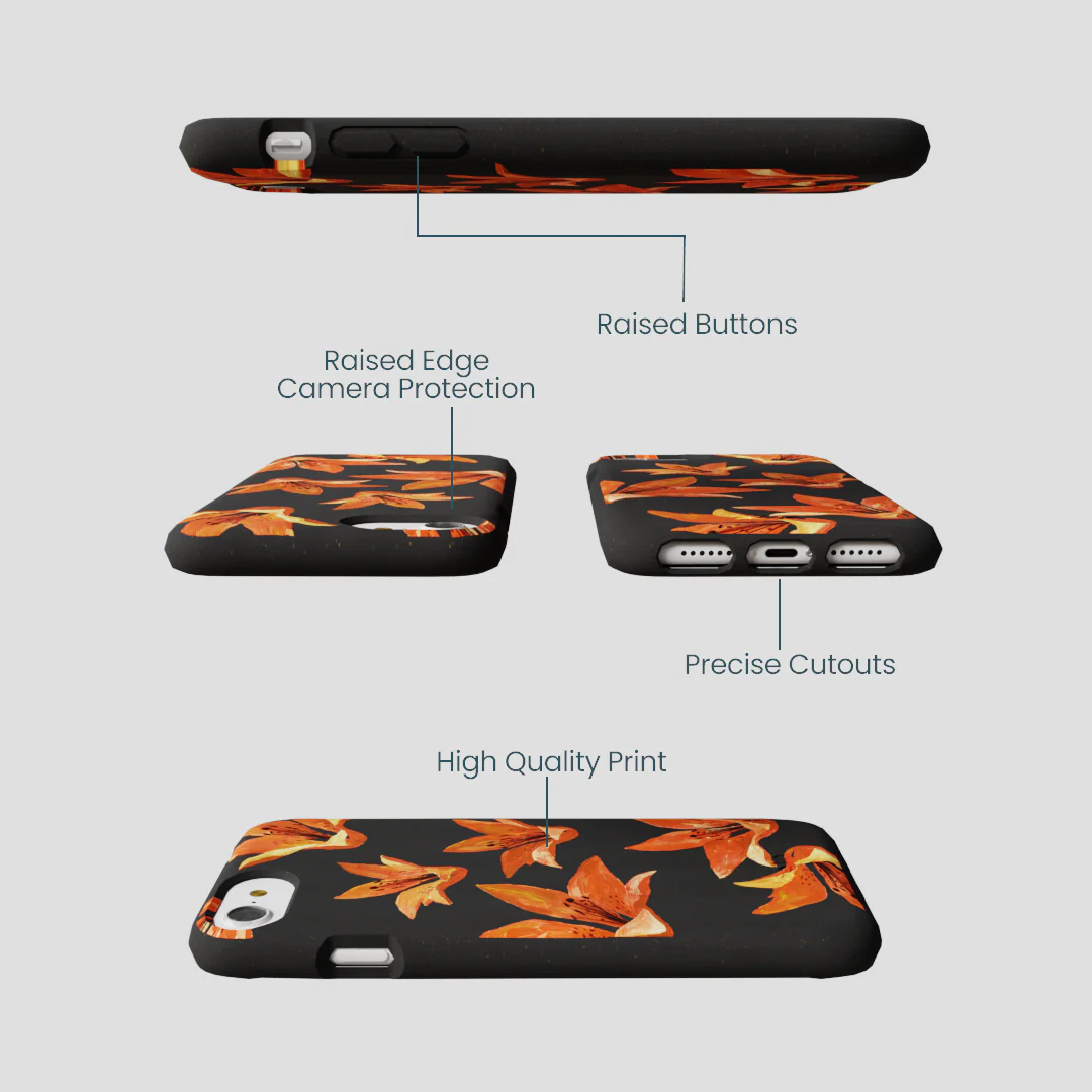 Black Tiger Lily iPhone 6/6s/7/8/SE Case - Image 3