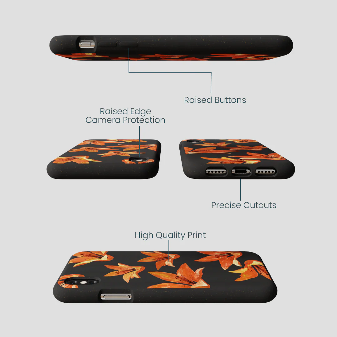 Black Tiger Lily iPhone XR Case - Image 3