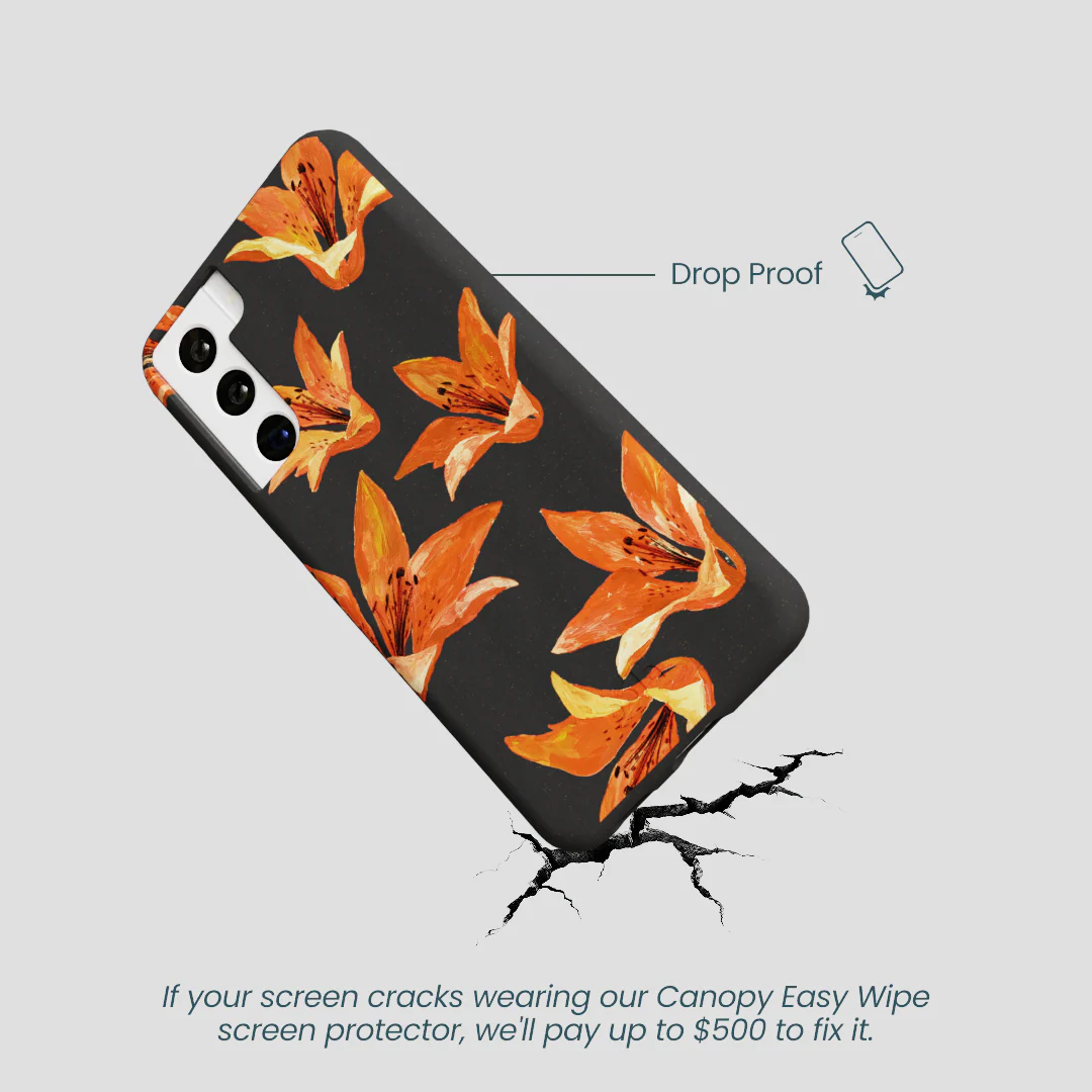 Black Tiger Lily Samsung Galaxy S21 Case - Image 5
