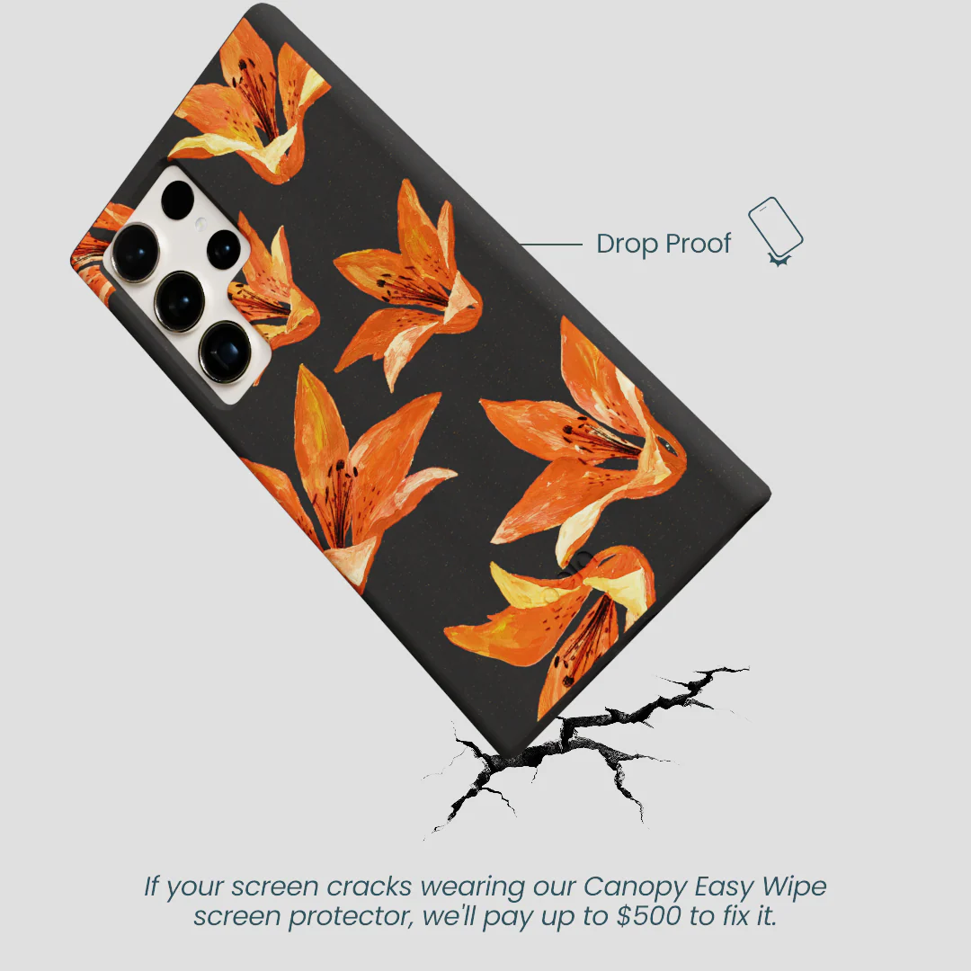 Black Tiger Lily Samsung Galaxy S24 Ultra Case - Image 5