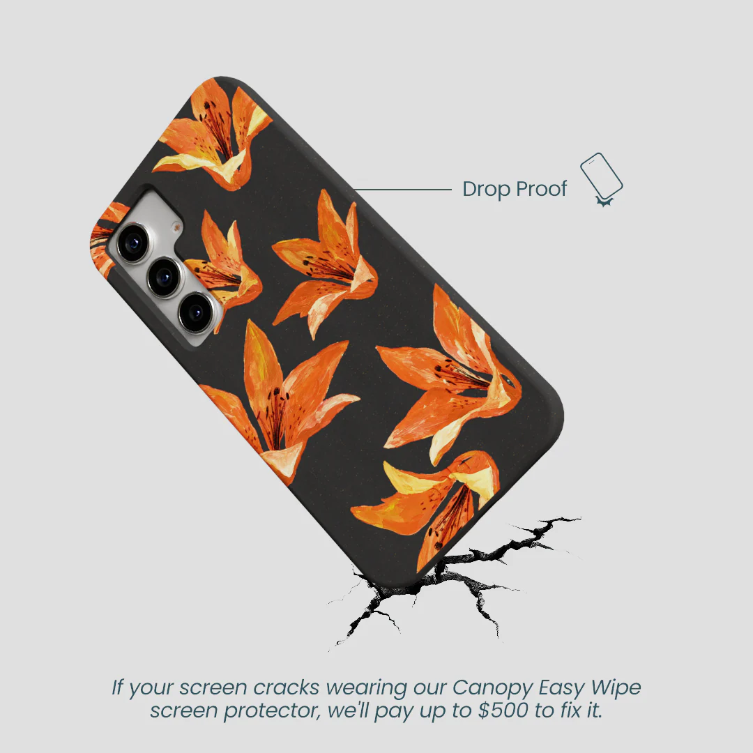 Black Tiger Lily Samsung Galaxy S25 Case - Image 5