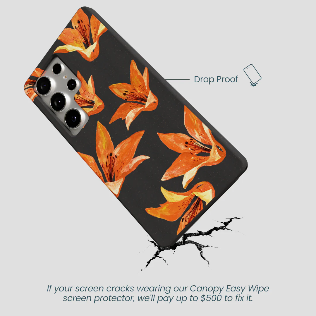 Black Tiger Lily Samsung Galaxy S25 Ultra Case - Image 5