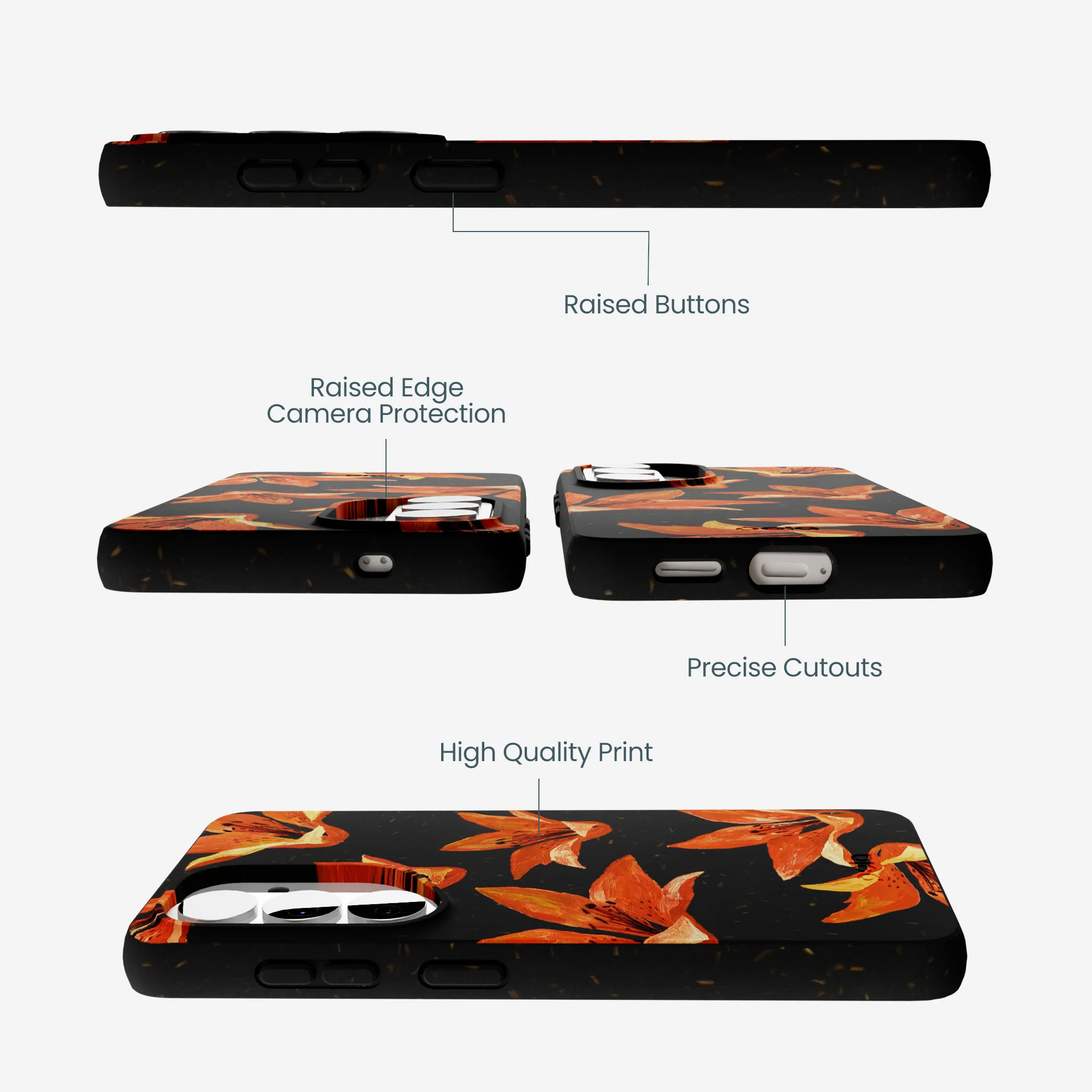 Black Tiger Lily Samsung Galaxy S26 Case - Image 3
