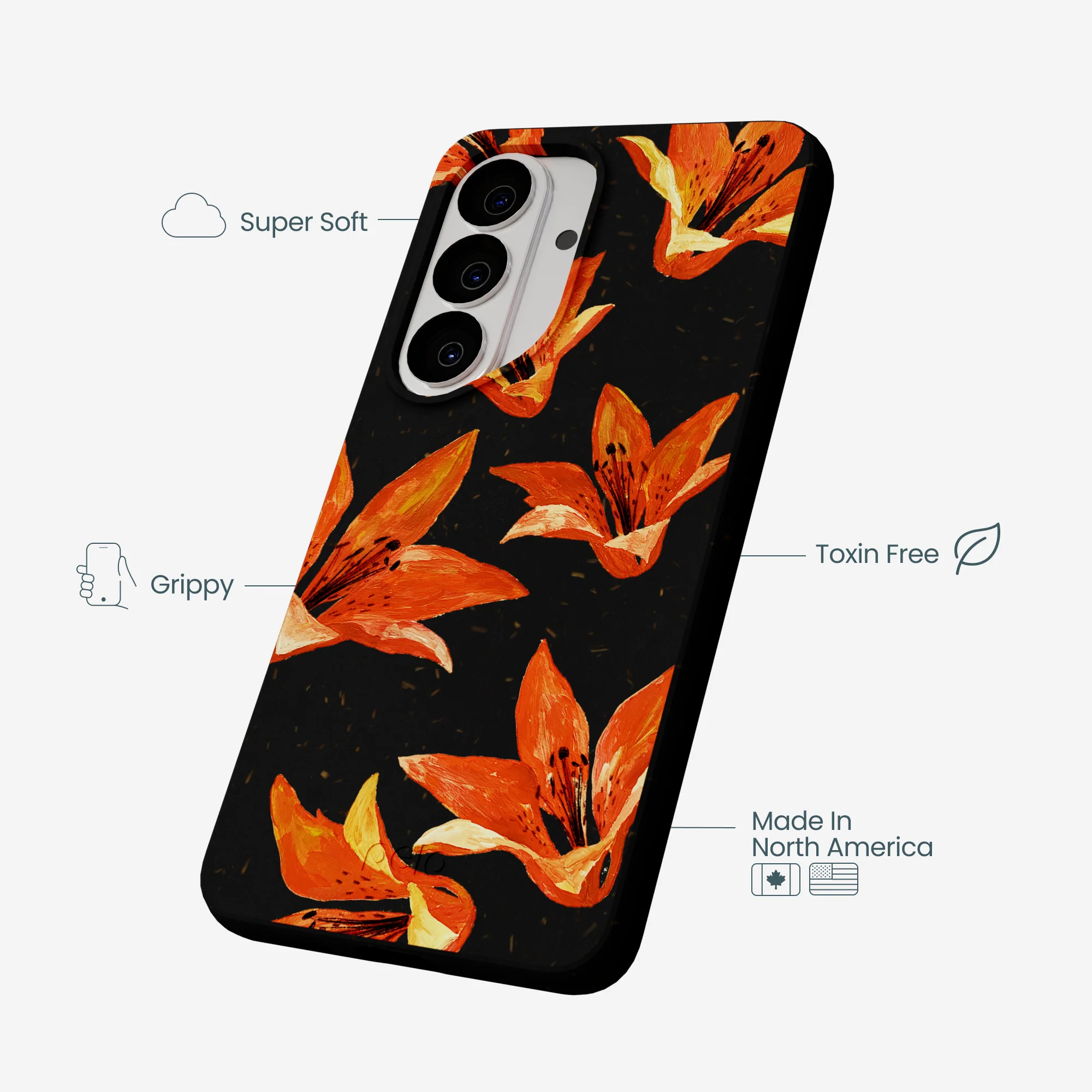 Black Tiger Lily Samsung Galaxy S26 Case - Image 4