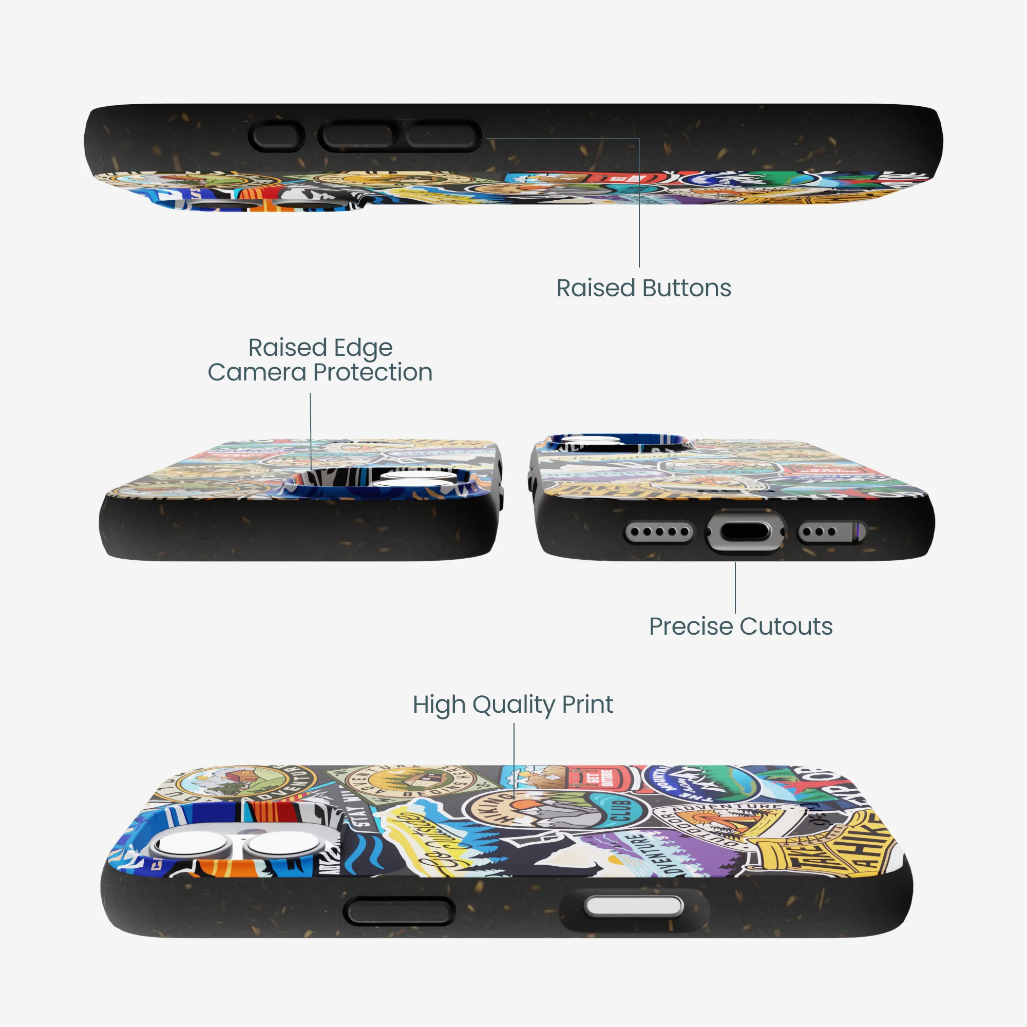 Black Trail Stickers iPhone 17 Case - Image 3