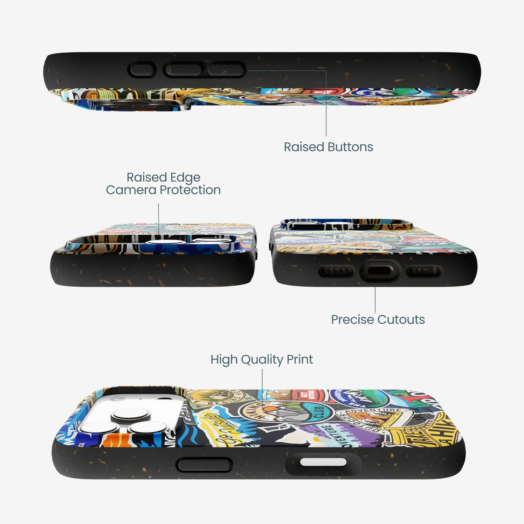 Black Trail Stickers iPhone 17 Pro Case - Image 3