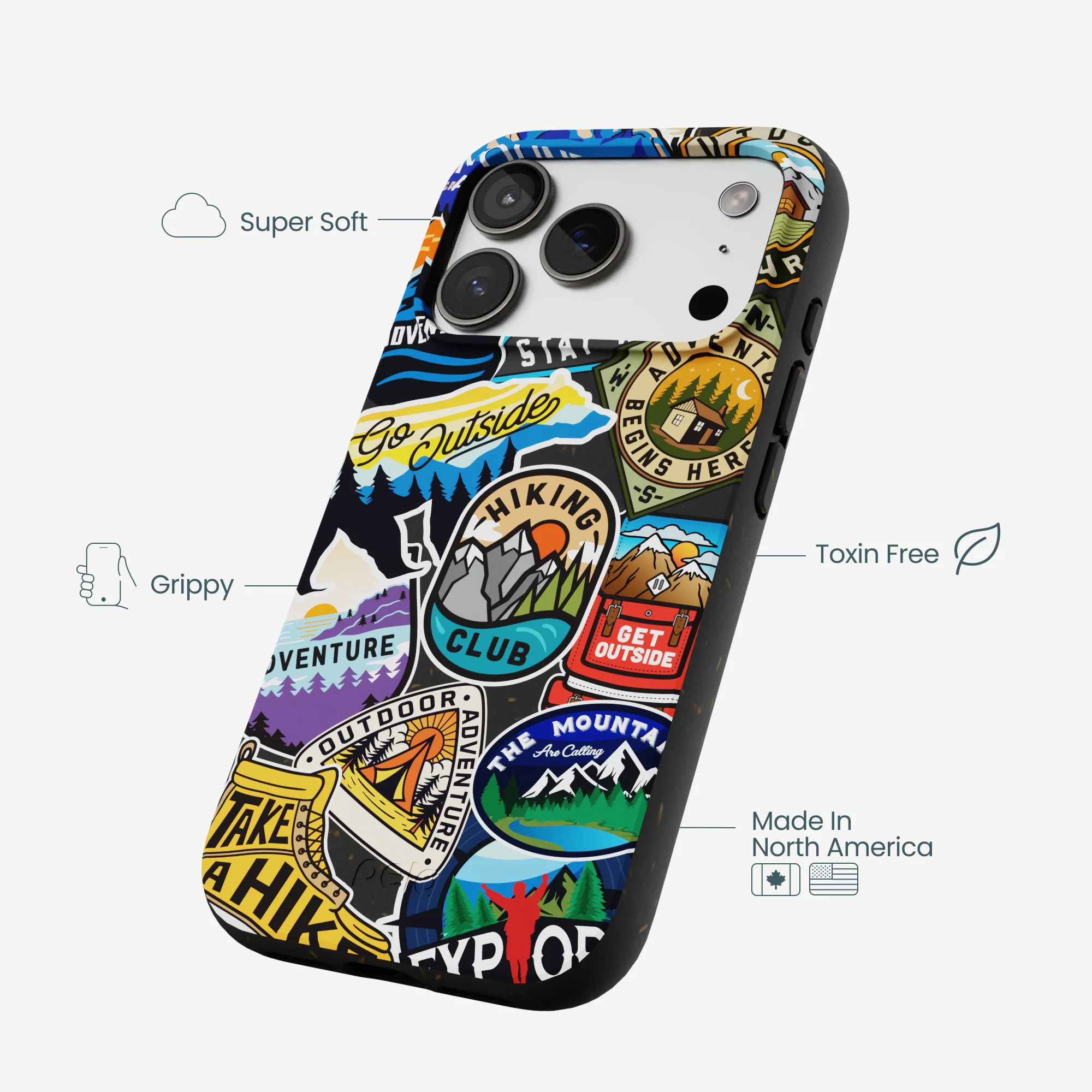 Black Trail Stickers iPhone 17 Pro Case - Image 4